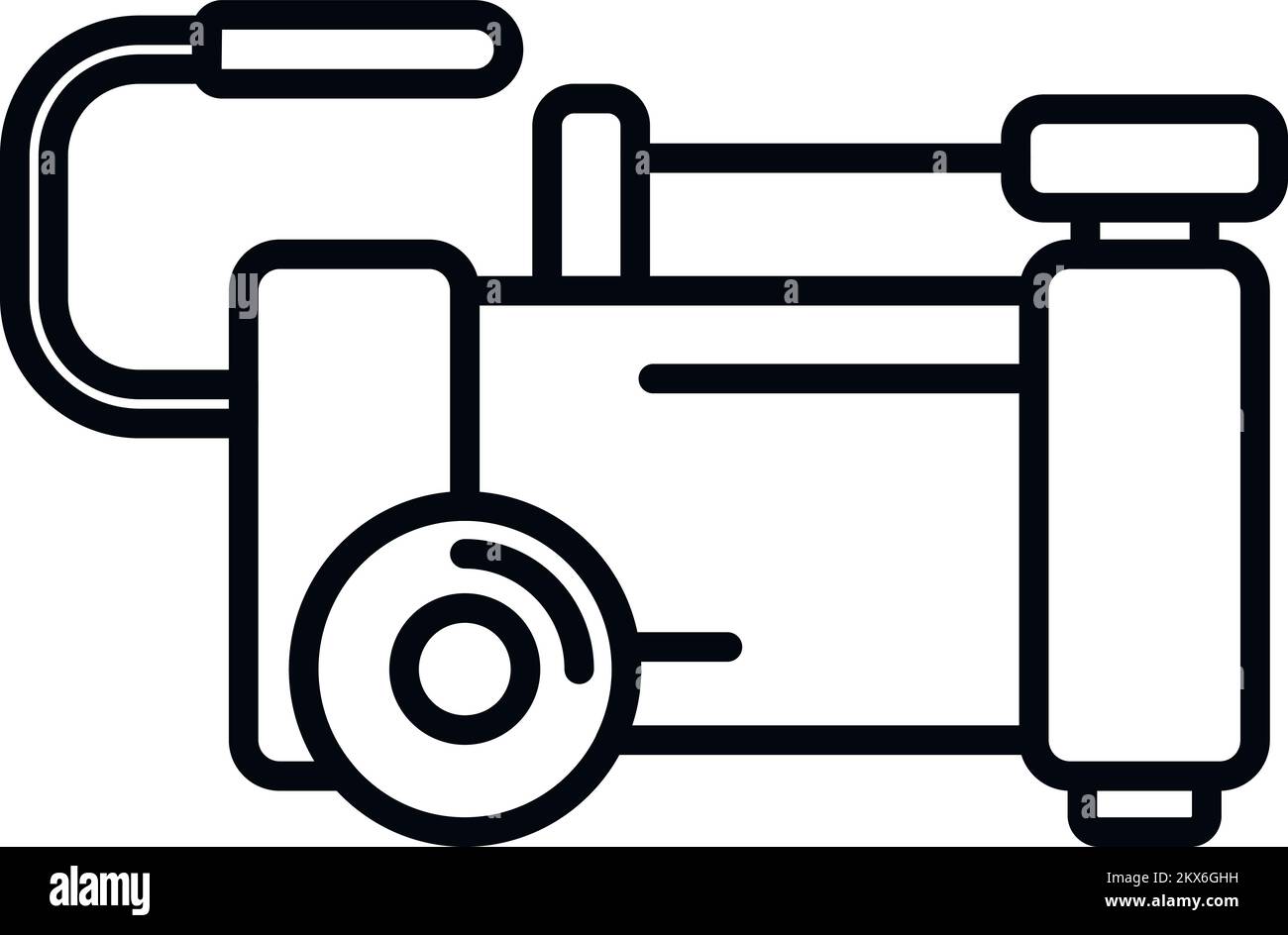 Vecteur de contour de l'icône du compresseur de périphérique. Machine à air. Réservoir de pompe Illustration de Vecteur