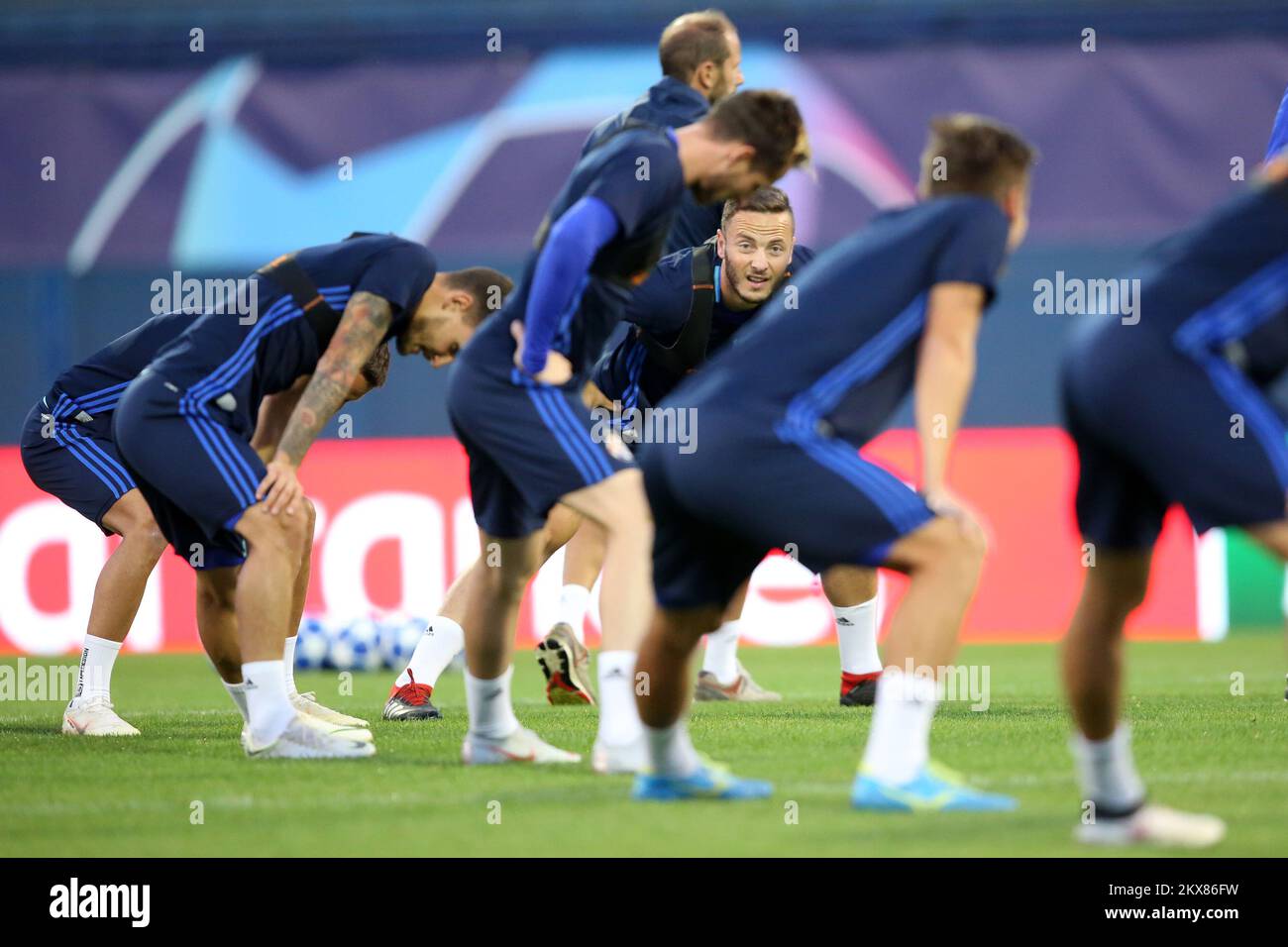 27.08.2018., Zagreb - GNK Dinamo entraînement avant le match de l'UEFA Champions League avec BSC Young Boys. Amir Rrahmani. Photo: Luka Stanzl/PIXSELL Banque D'Images