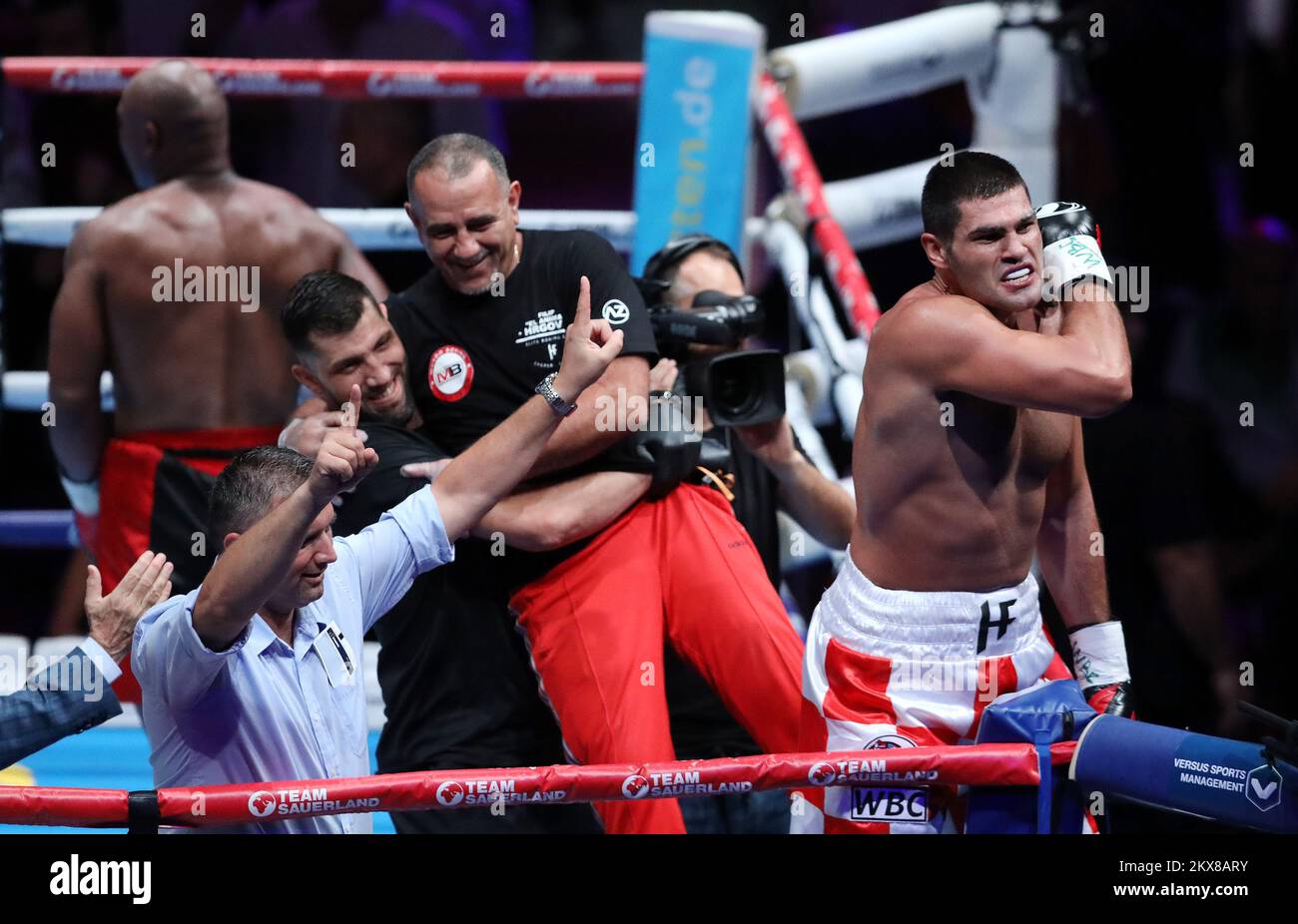 08.09.2018., Zagreb, Croatie - nuit de combat Zagreb. Filip Hrgovic (CRO) - Amir Mansour (Etats-Unis). Photo: Jurica Galoic/PIXSELL Banque D'Images