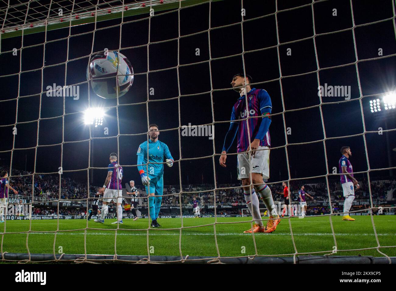 Luca Zidane, Sergio A. avant le ballon dans le filet, après le but de 2-1, FC Cartagena contre SD Eibar, ligua smartbank, deuxième division espagnole de football, Carta Banque D'Images