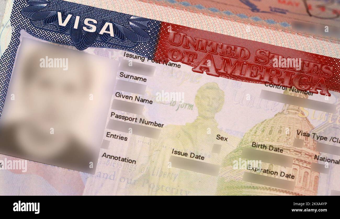 02.01.2019., Zagreb, Croatie - Visa pour les États-Unis d'Amérique. Photo:  Borna Filic/PIXSELL Photo Stock - Alamy