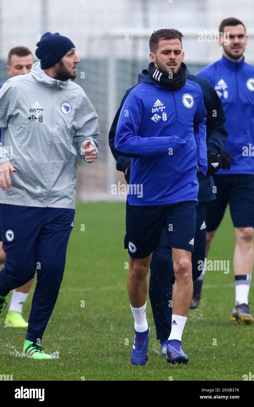 19.03.2019, Sarajevo, Bosnie-Herzégovine - formation de l'équipe nationale de football de Bosnie-Herzégovine. Elvir Rahimic, Miralem Pjanic photo: Armin Durgut/PIXSELL Banque D'Images