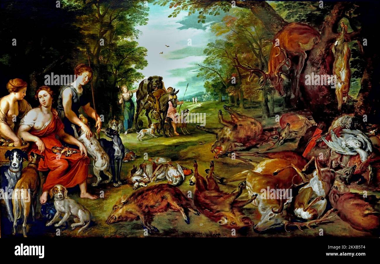 Le retour de Diana de la chasse, 1st demi-17th siècle, Hendrick van Balen ,(1575-1632), Anvers 1575- 1632, belge, belge, flamande, Banque D'Images