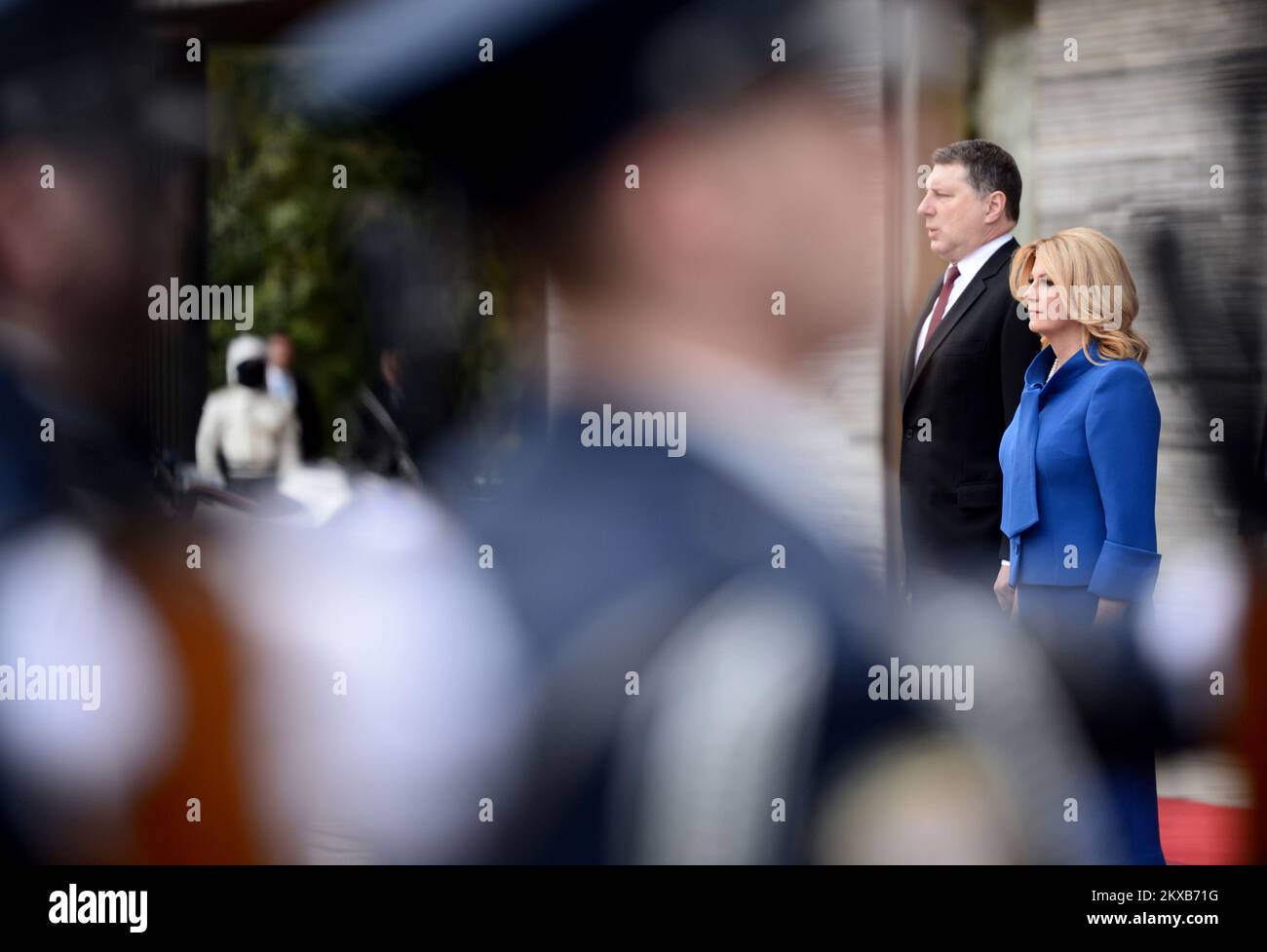 28.03.2019., Zagreb - le Président croate Kolinda Grabar-Kitarovic a reçu le Président de la Lettonie Raimonds Vejonis au Palais présidentiel, à Zagreb, en Croatie, en 05 mars 2019. Photo: Marko Prpic/PIXSELL Banque D'Images