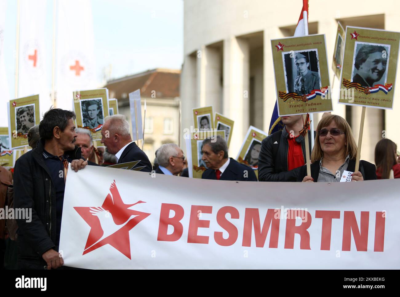 08.05.2019., Zagreb, Croatie - le défilé appelé 'détachement partisan immortel' a eu lieu dans le cadre de la célébration du jour de la victoire sur le fascisme et la libération de la ville de Zagreb. Photo: Borna Filic/PIXSELL Banque D'Images