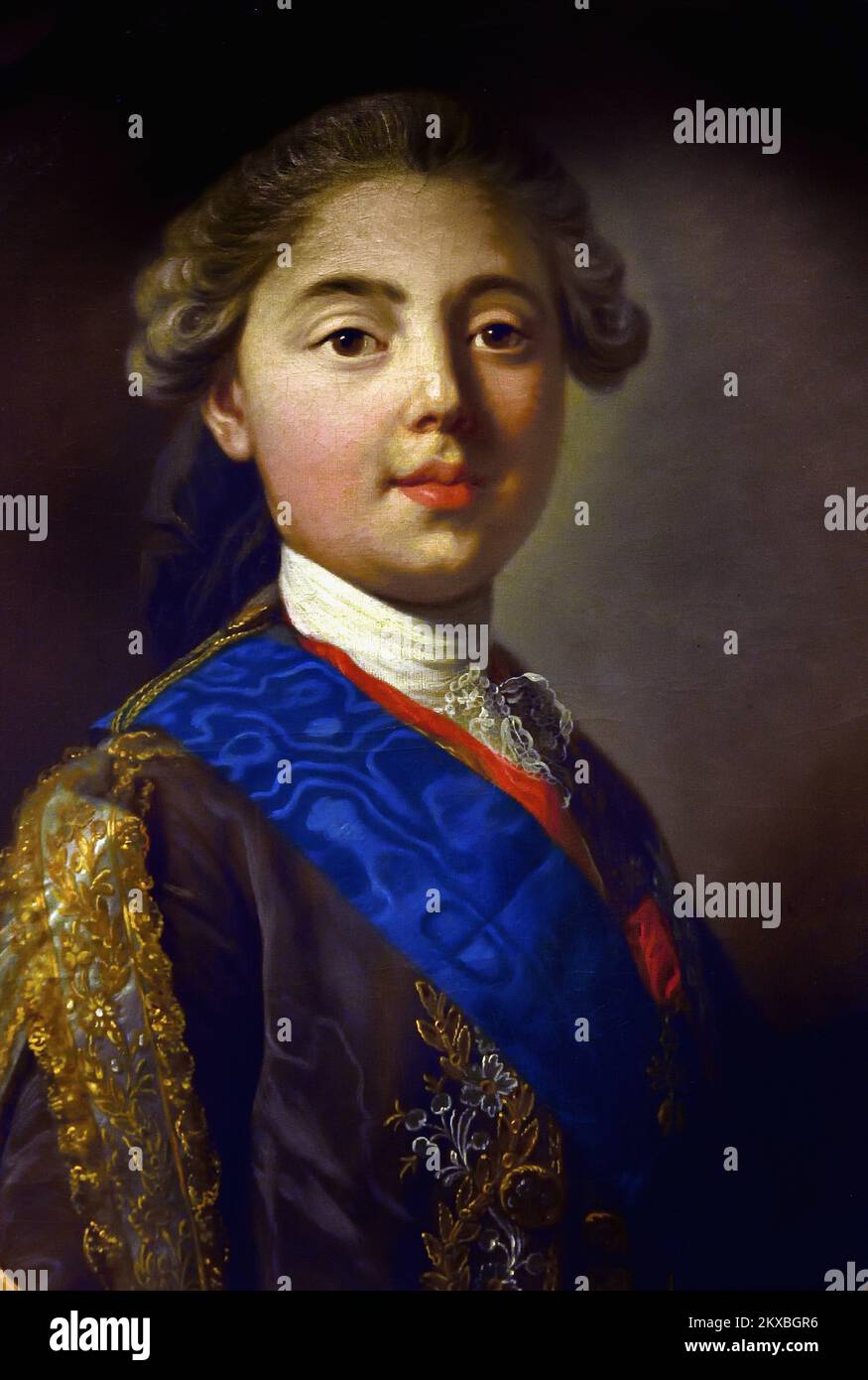 Portrait et buste du Comte d'Artois ( Louis XVIII Roi de France de 1814 à 1824, ) 1770, VAN LOO Louis Michel 1707- 1771 France, Français, Banque D'Images