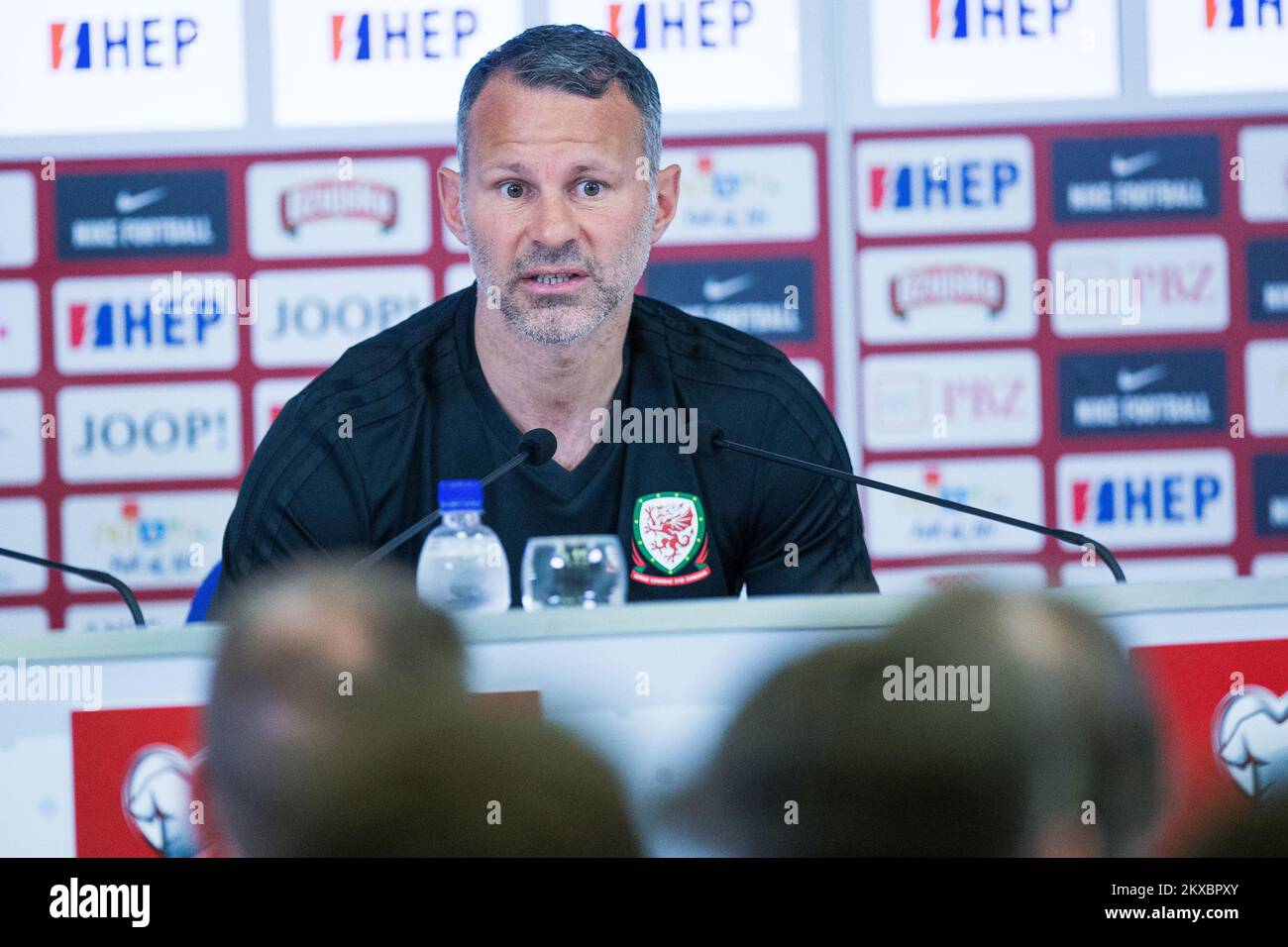 07.06.2019., Osijek, Croatie - l'équipe nationale des entraîneurs du pays de Galles Ryan Giggs a tenu une conférence de presse au stade Gradski vrt avant le match de qualification de demain pour L'EURO 2020 contre la Croatie. Photo: Davor Javorovic/PIXSELL Banque D'Images