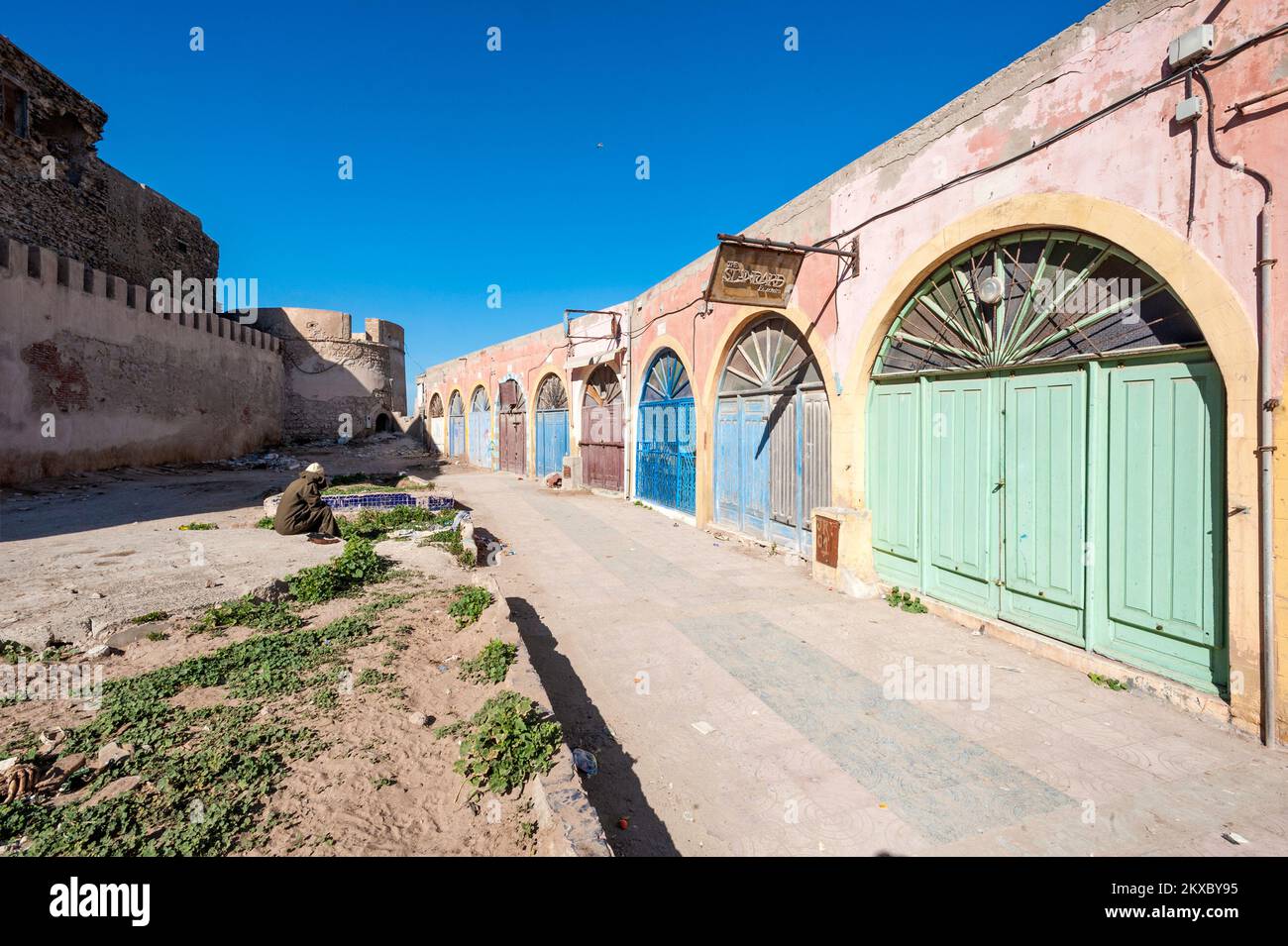 Vieilles portes marocaines à Essaouira, Maroc Banque D'Images