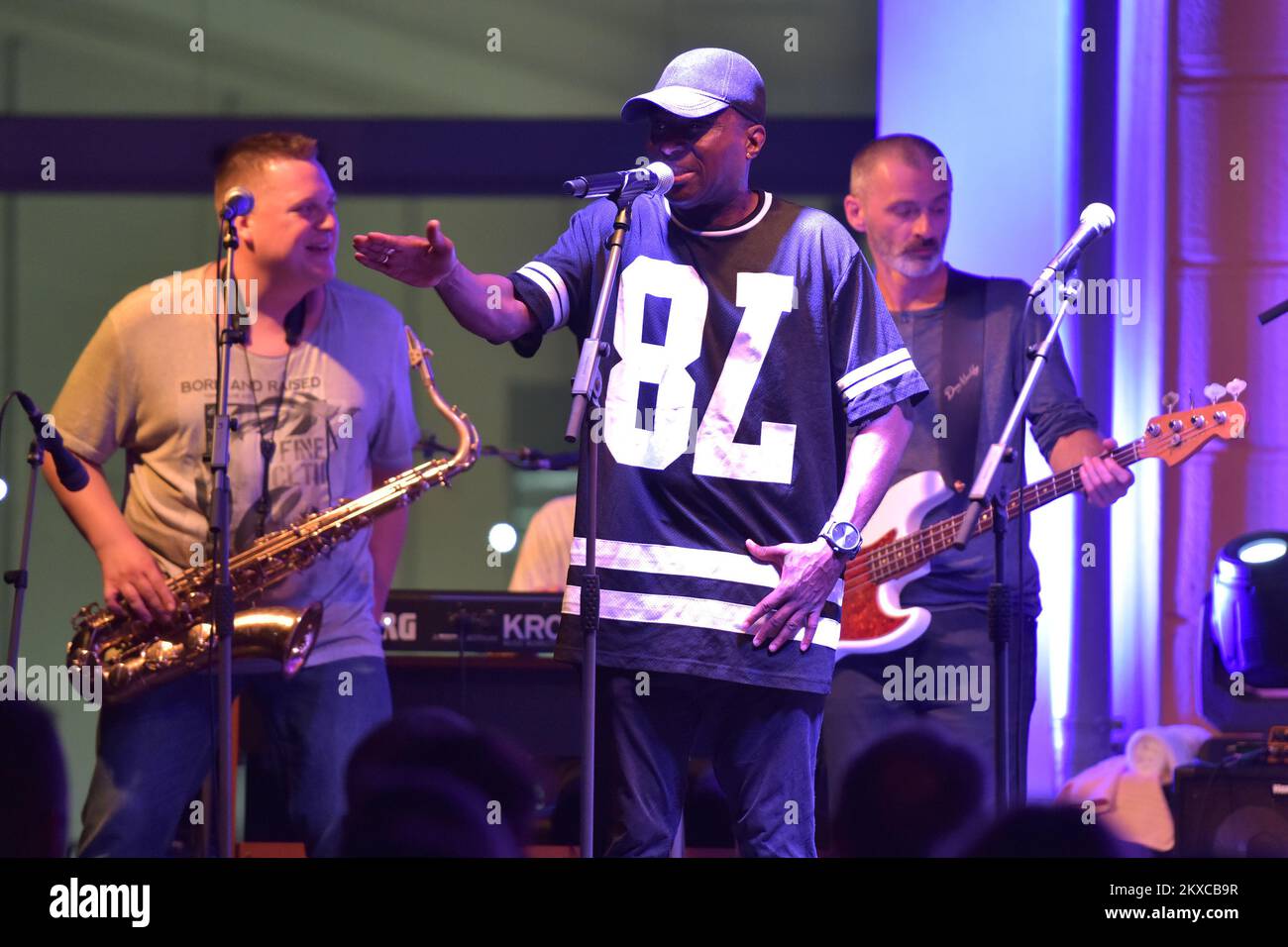 25.07.2019., Zadar, Croatie - Joseph Bowie et le Funky Bastardz ont tenu un concert au Musée du verre antique. Photo: Dino Stanin/PIXSELL Banque D'Images