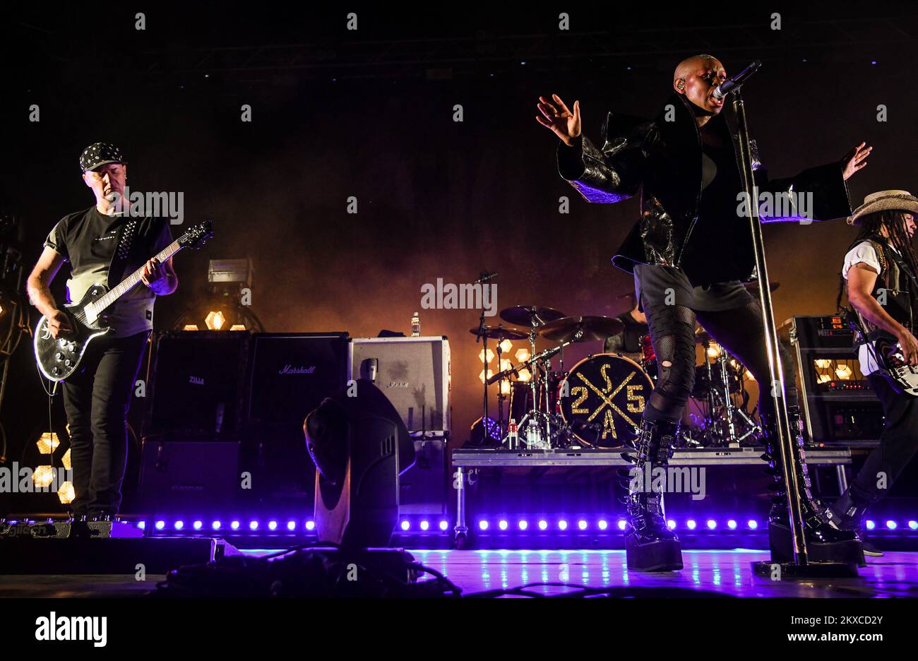 27.07.2019. Zagreb - Group Skunk Anansie a tenu un concert au centre sportif Salata à Zagreb. Le groupe a joué un de leurs meilleurs succès et la foule est devenue sauvage. Zagreb, Croatie photo: Josip Regovic/PIXSELL Banque D'Images