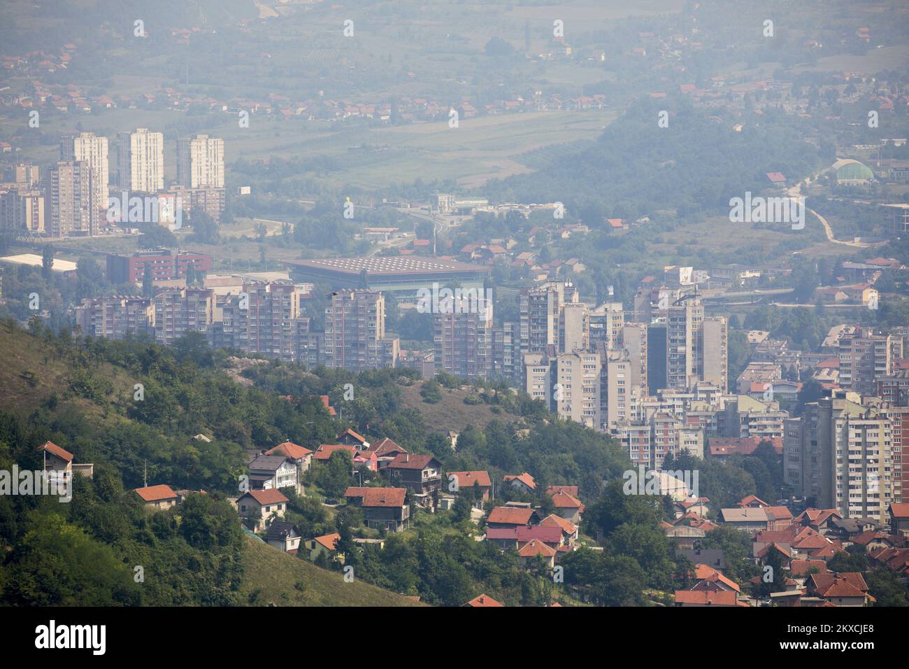 12.08.2019., Zenica, Bosnie-Herzégovine - vue panoramique de Zenica. Photo: Armin Durgut/PIXSELL Banque D'Images