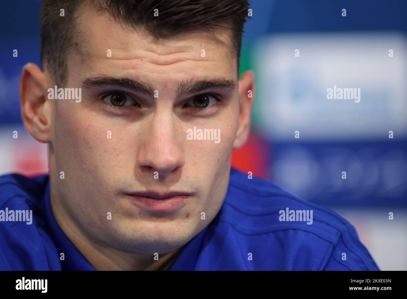 10.12.2019., Croatie, Zagreb, stade Maksimir - UEFA Champions League, groupe C, tour 6, GNK Dinamo - FC Manchester City. Dinamo a tenu une conférence de presse. Dominik Livakovic. Photo: Goran Stanzl/PIXSELL Banque D'Images