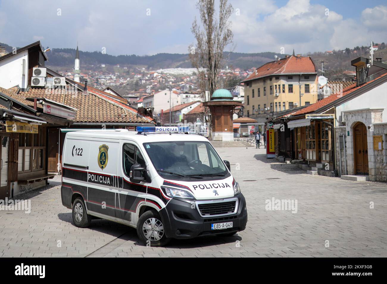 29.03.2020., Sarajevo, Bosnie-Herzégovine - rues vides de Sarajevo pendant le coronavirus. Photo: Armin Durgut/PIXSELL Banque D'Images