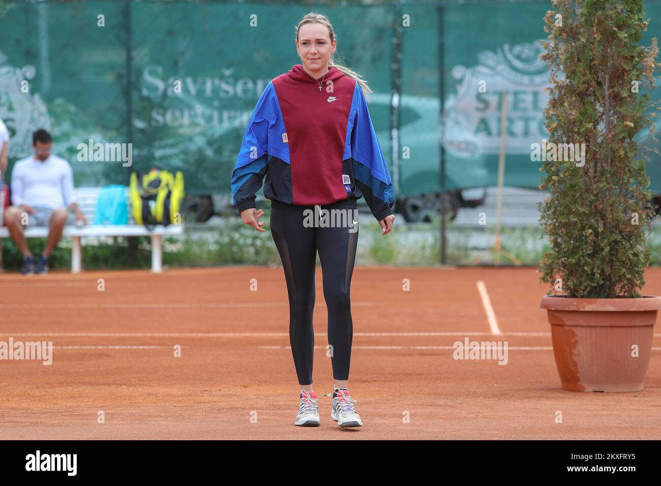 11.05.2020., Croatie, Zagreb - rassemblement et socialisation avec des journalistes de l'équipe nationale croate de la Fed Cup sur les courts de tennis de HTK Zagreb. Donna Vekic. Photo: Luka Stanzl/PIXSELL Banque D'Images