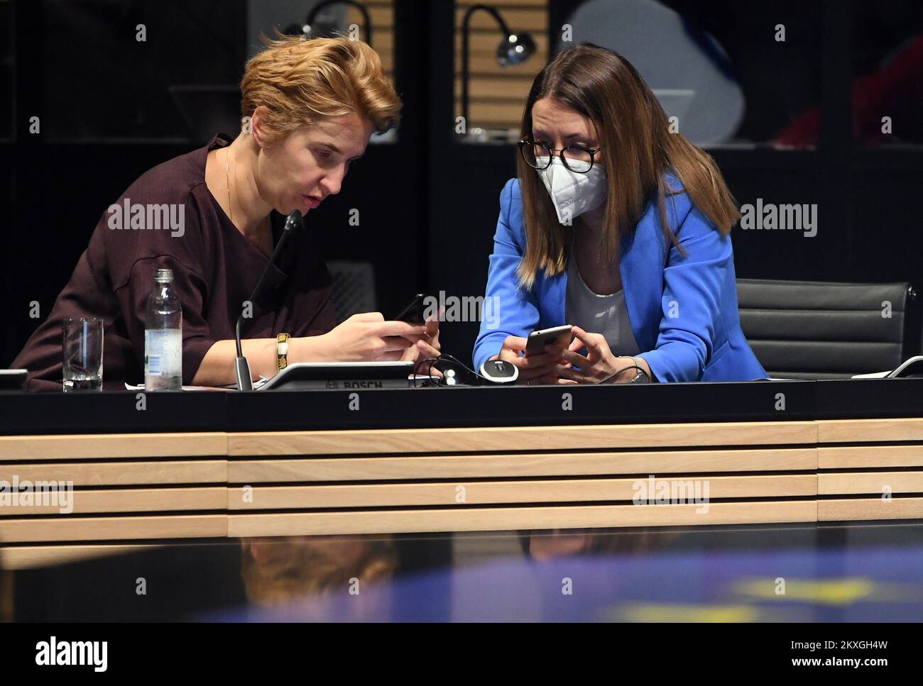Vidéo-conférence "Séminaire sur les leçons apprises" tenue le dernier jour de la présidence croate du Conseil de l'Union européenne à la Bibliothèque nationale et universitaire de Zagreb, Croatie, sur 30 juin 2020. Photo: Josip Regovic/PIXSELL/EU2020HR Banque D'Images