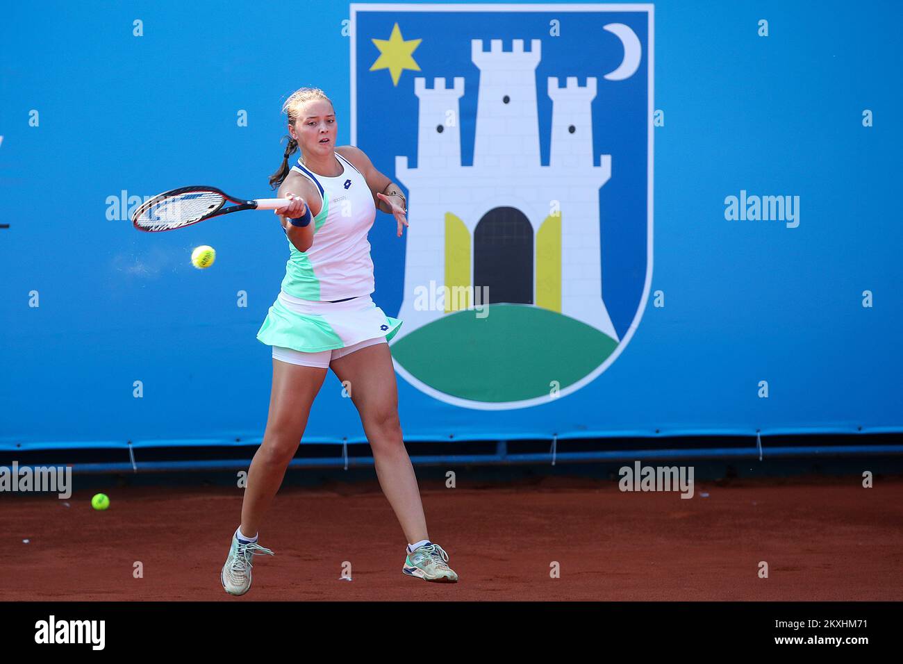 Jule Niemeier d'Allemagne pendant le match entre Ana Konjuh de Croatie lors du tournoi de tennis Zagreb 2020 W25 à Zagreb, Croatie sur 15 septembre 2020. Anja Konjuh a gagné 1-0. Photo: Goran Stanzl/PIXSELL Banque D'Images