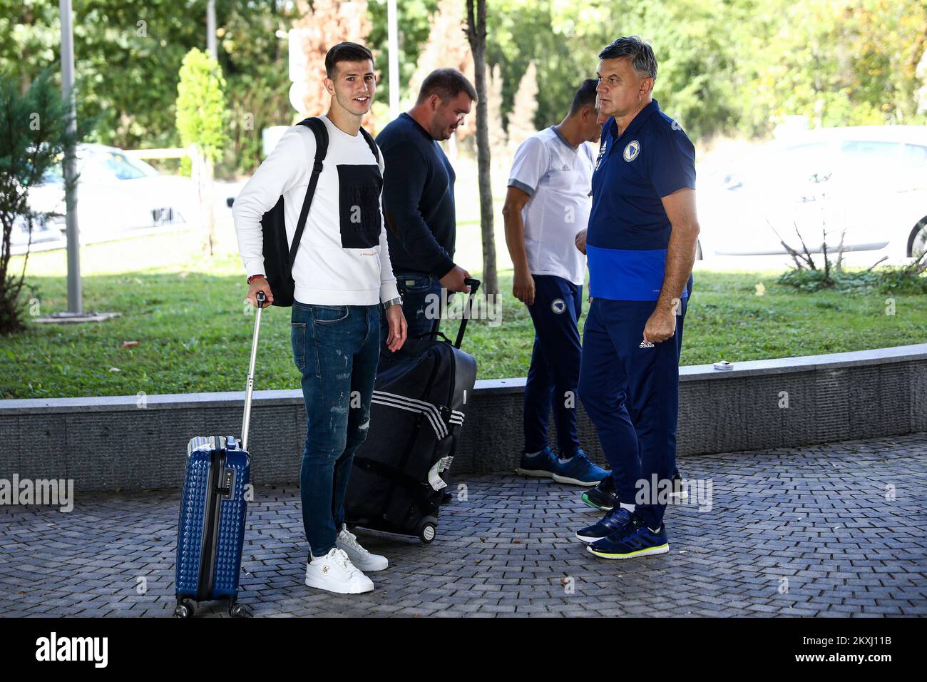 Le footballeur Branimir Cipetic arrive au rassemblement de l'Équipe nationale de football de Bosnie-Herzégovine, avant le match contre l'Irlande du Nord, à Sarajevo, Bosnie-Herzégovine sur 05 octobre 2020. Photo: Armin Durgut/PIXSELL Banque D'Images