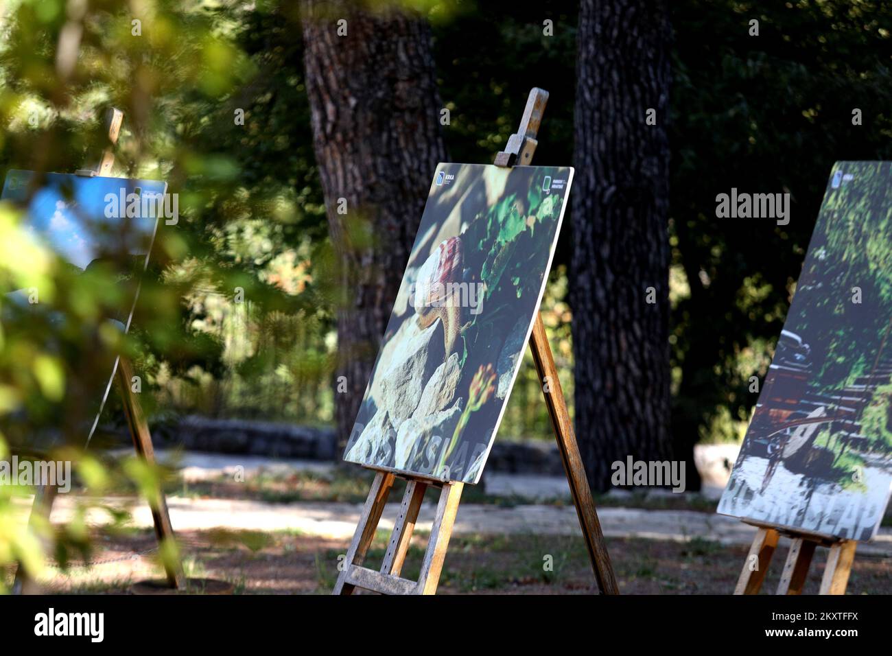 Exposition de photos au parc national de Krka à Skradin, Croatie, sur 12. Octobre 2021. Photo: Dusko Jaramaz/PIXSELL Banque D'Images