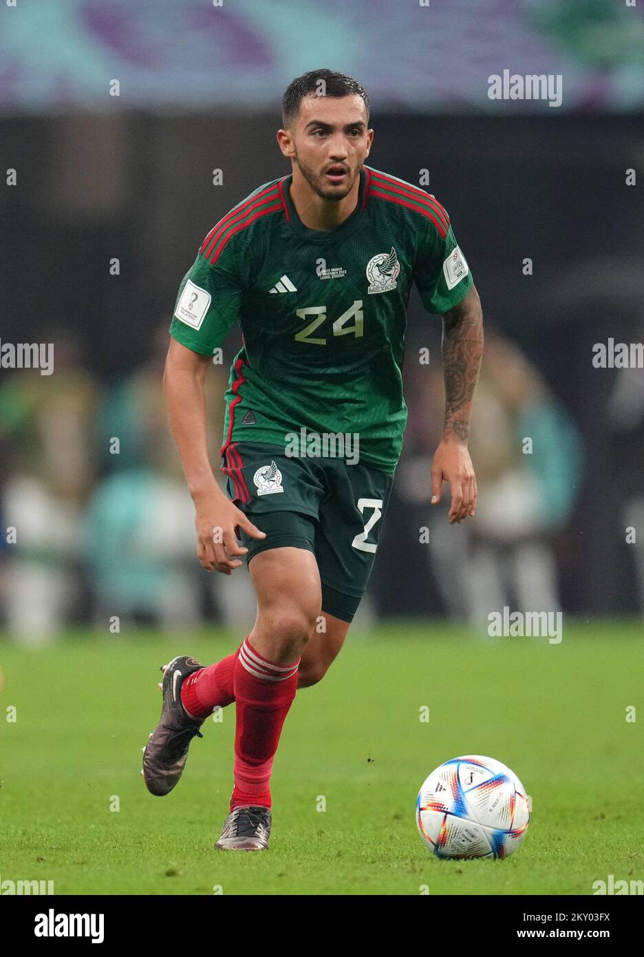 Luis Chavez au Mexique pendant le match C de la coupe du monde de la FIFA au stade Lusail à Lusail, au Qatar. Date de la photo: Mercredi 30 novembre 2022. Banque D'Images