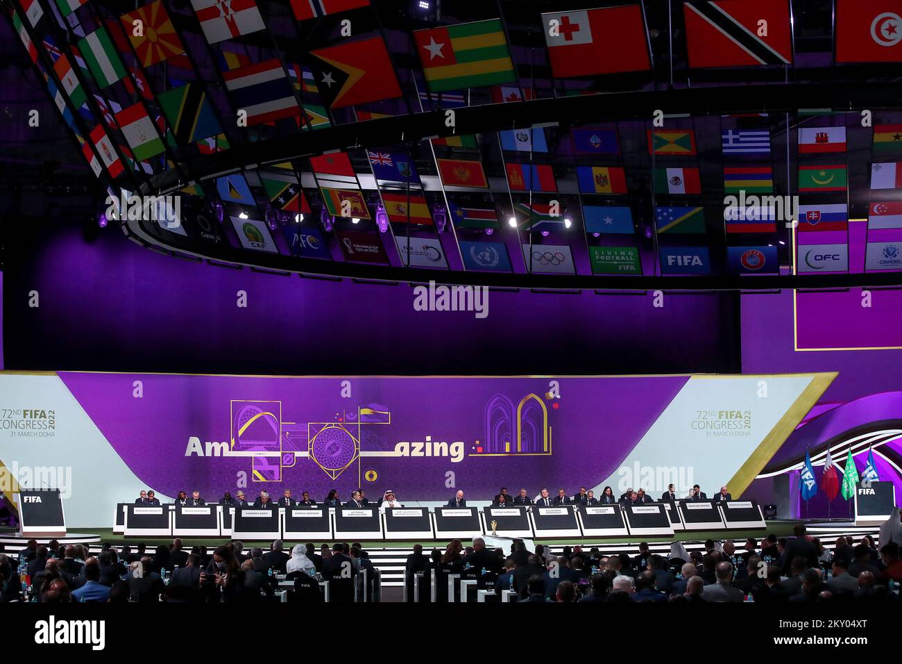 Un point de vue général lors du Congrès de la FIFA 72nd au Centre d'exposition et de congrès de Doha sur le 31 mars 2022 à Doha, au Qatar. Photo: Igor Kralj/PIXSELL Banque D'Images