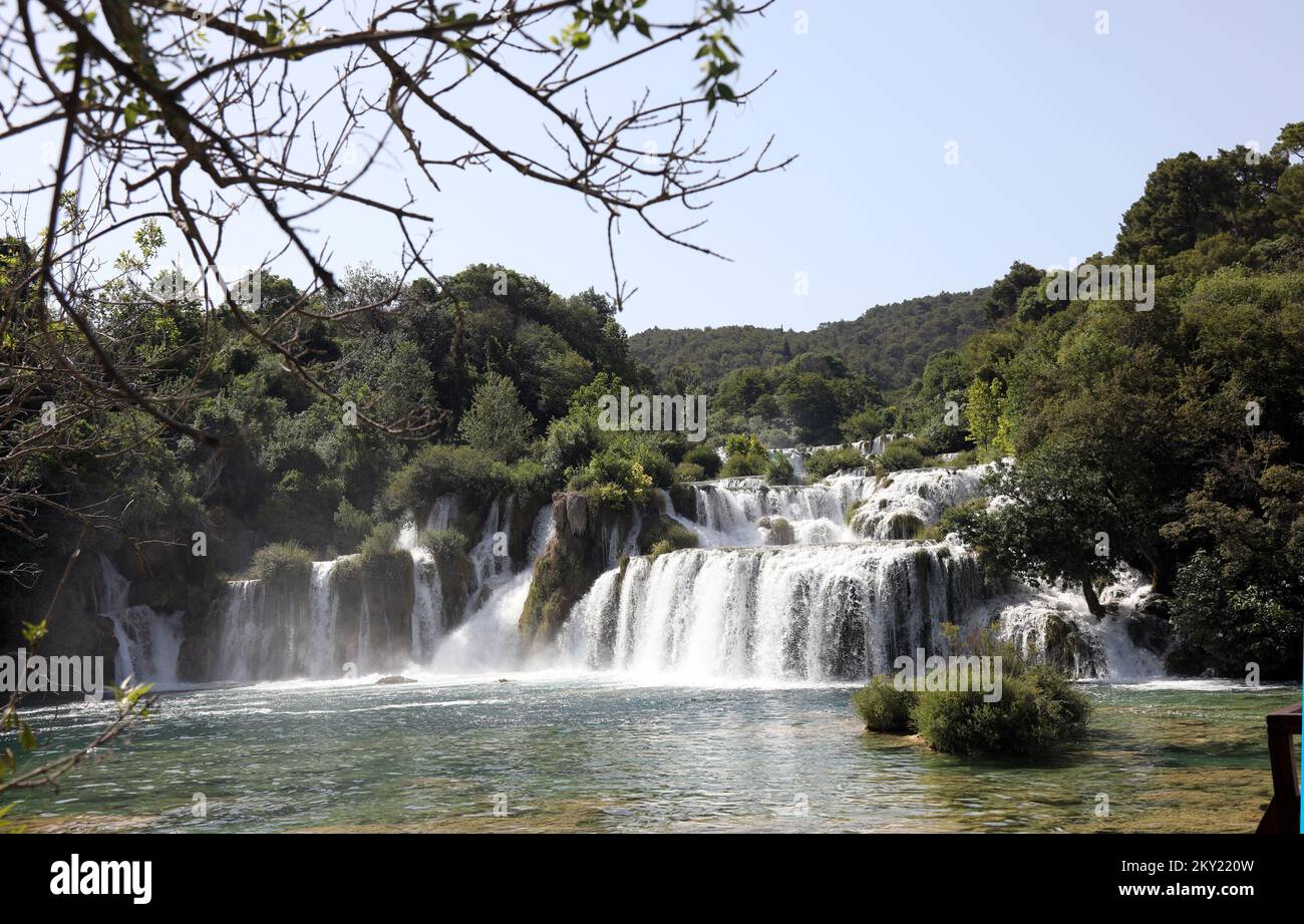 Parc national de Krka et les célèbres chutes d'eau de Krka à Krka, Croatie, sur 29. Juin 2022. Photo: Dusko Jaramaz/PIXSELL Banque D'Images