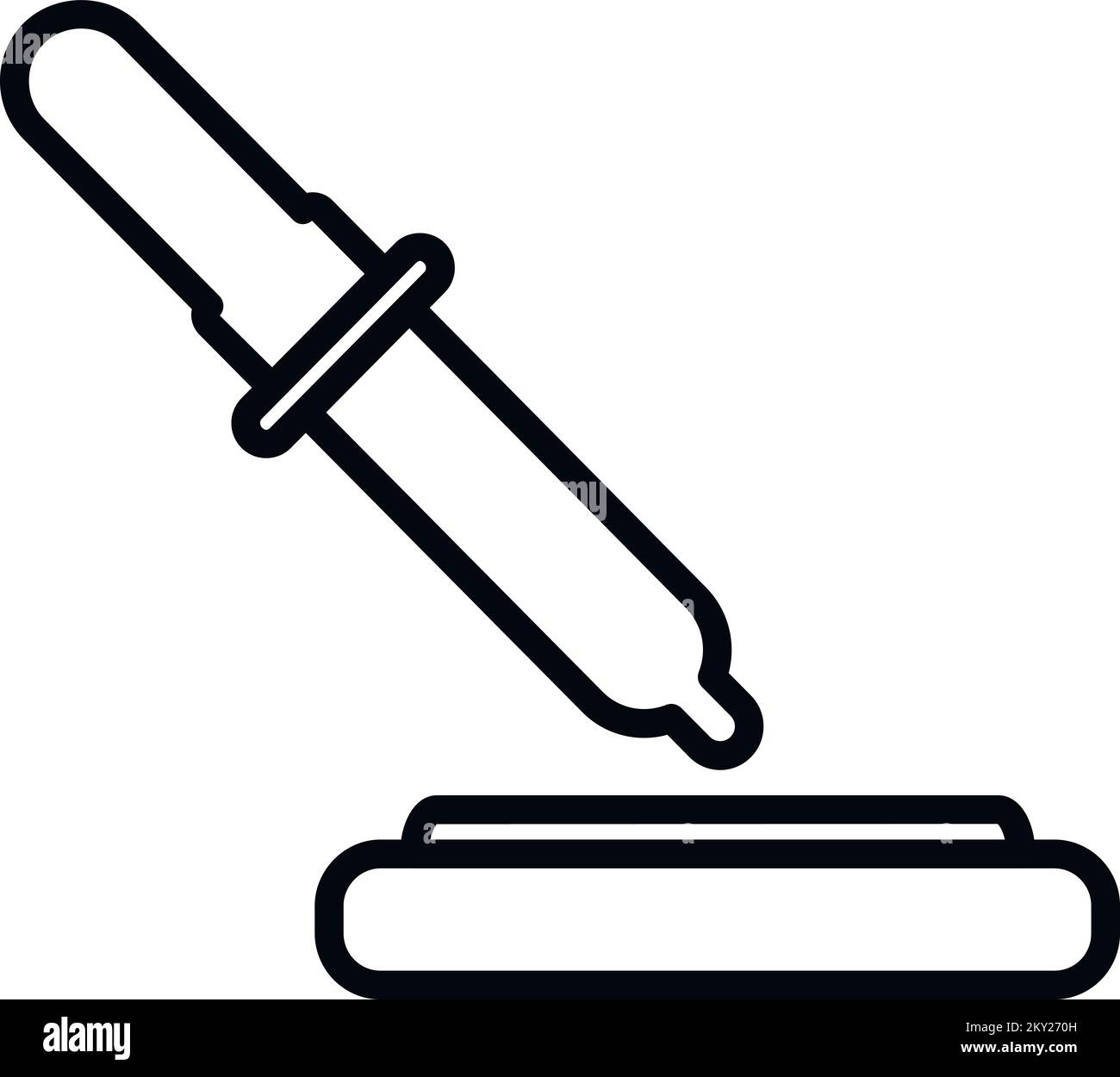 Vecteur de contour de l'icône du compte-gouttes de chimie. Recherche en laboratoire. Test chimique Illustration de Vecteur