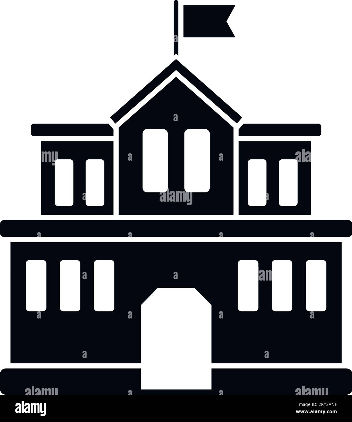 Icône de bâtiment de campus vecteur simple. Enseignement universitaire. Cours de formation Illustration de Vecteur