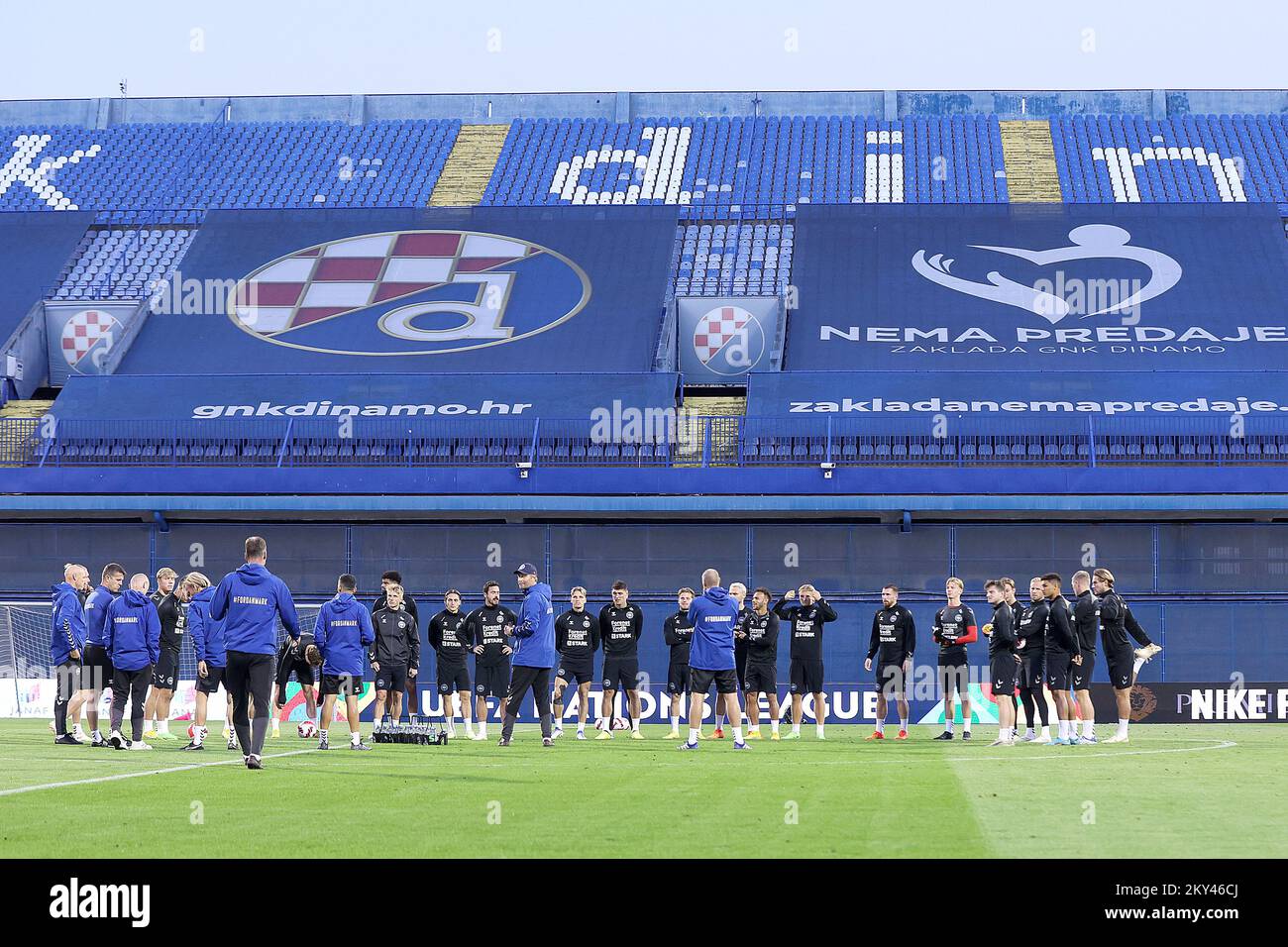 Entraînement de l'équipe nationale danoise de football au stade Maksimir à Zagreb, en Croatie, sur 21 septembre 2022. Le Danemark jouera demain un match de la Ligue des Nations de l'UEFA contre la Croatie. Photo: Goran Stanzl/PIXSELL Banque D'Images