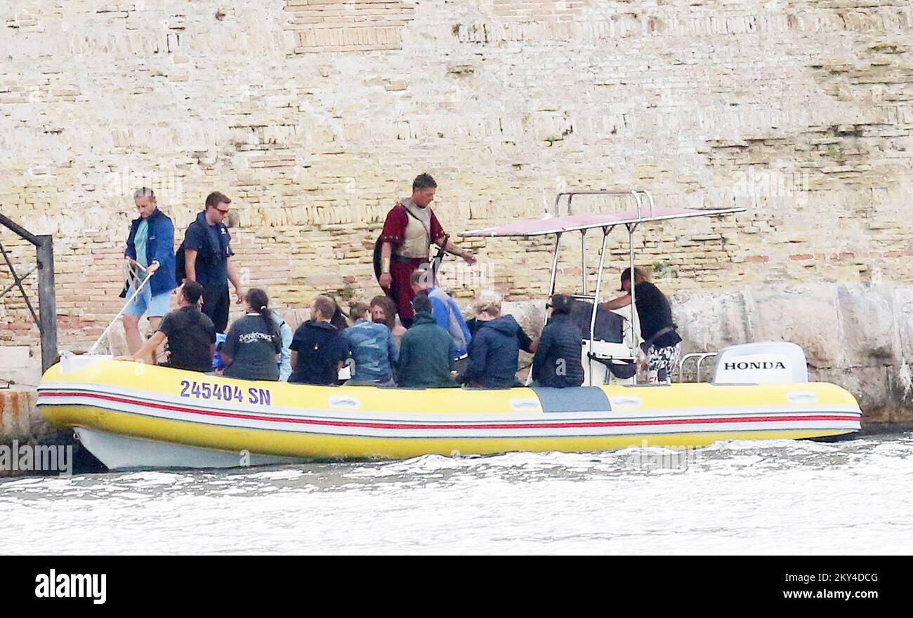 Tournage de la troisième saison des Vikings : Walhalla, produit par Metropolitan films International d'Ireland, la chaîne d'histoire du Canada et MGM Television de l'USAâ€™s pour Netflix à la forteresse de St. Nicholas à Sibenik, Croatie, on 29 septembre 2022. Photo: Dusko Jaramaz/PIXSELL Banque D'Images