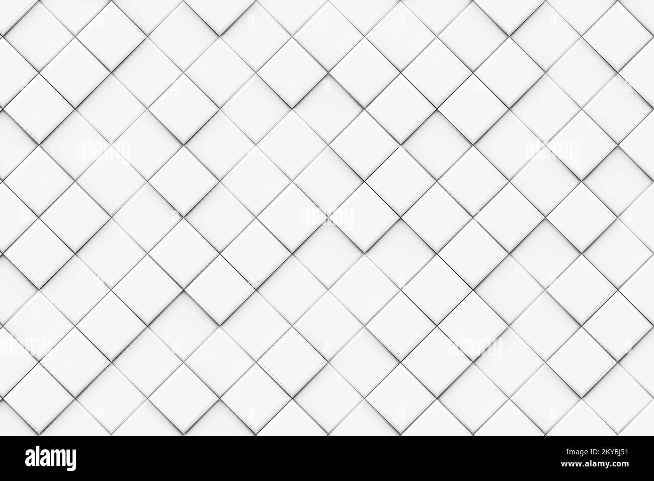 Arrière-plan de motif de mosaïque de losange blanc et gris, carré diagonal monochrome de motif, arrière-plan de motif abstrait, rendu 3D Banque D'Images