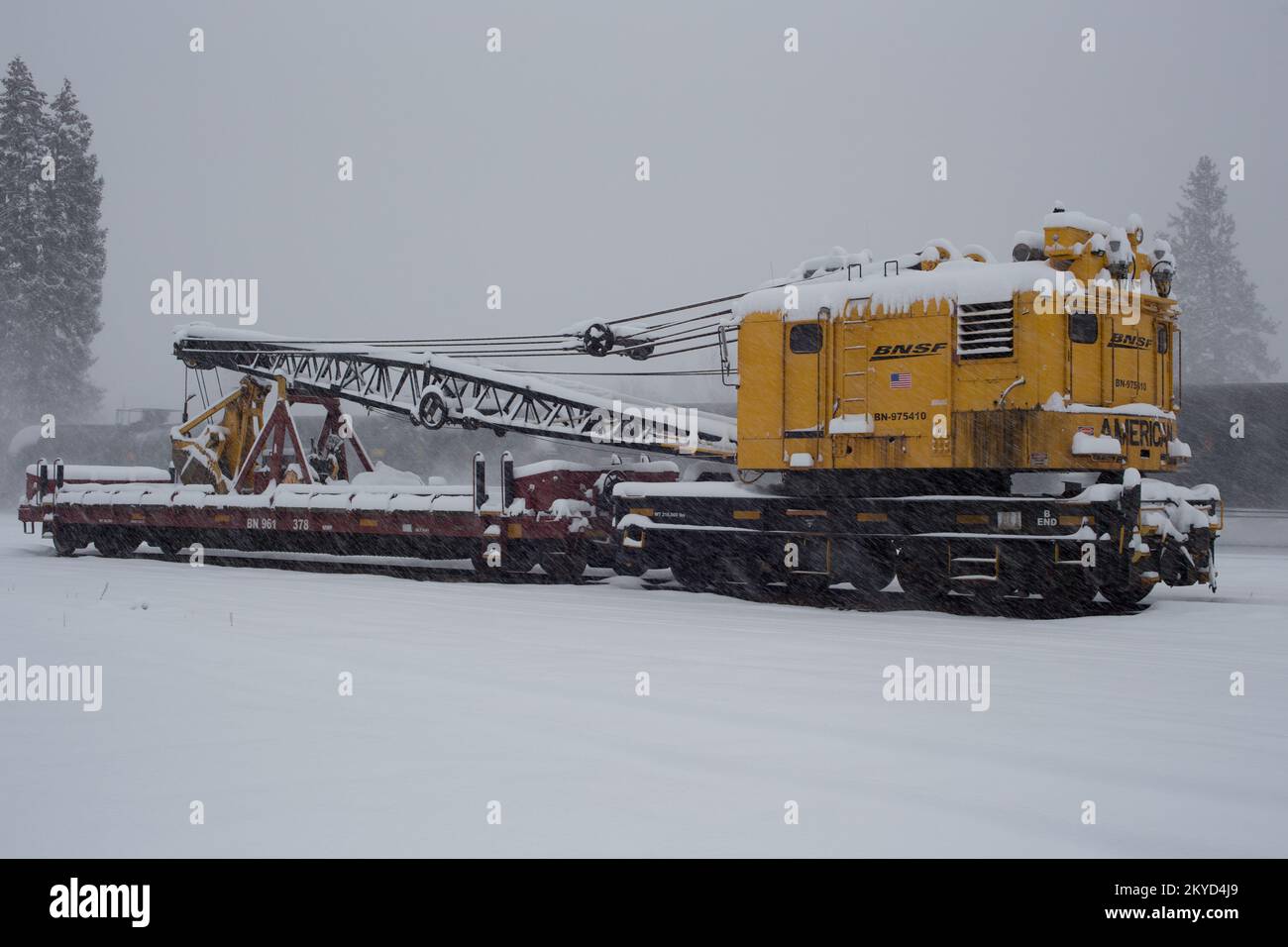 Une grue de dieselélectrique BNSF American Hoist & Derrick