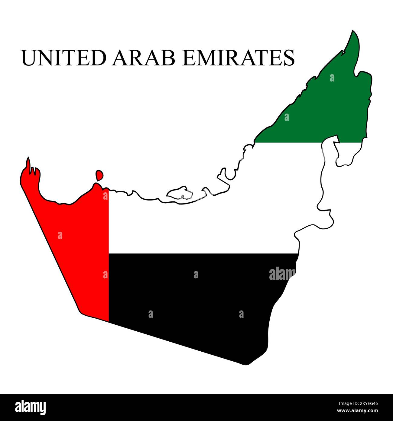 Illustration vectorielle de la carte des Émirats arabes Unis. Économie mondiale. Pays célèbre. Moyen-Orient. Asie de l'Ouest. Illustration de Vecteur