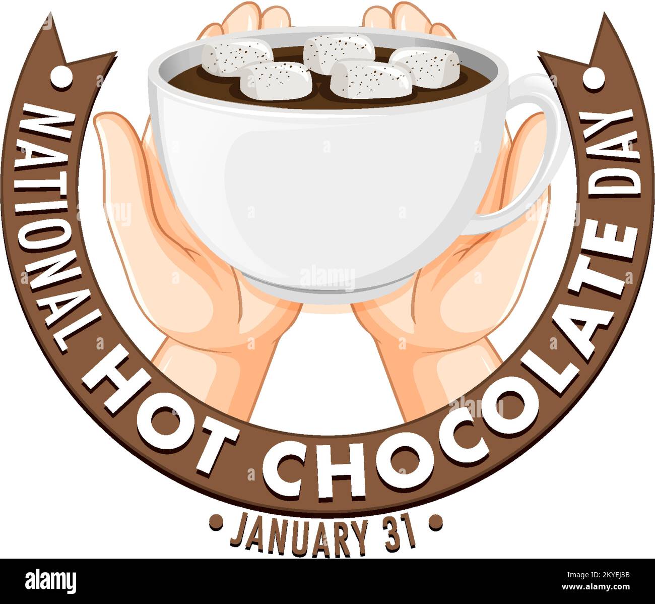 Illustration de la bannière de la Journée nationale du chocolat chaud Illustration de Vecteur