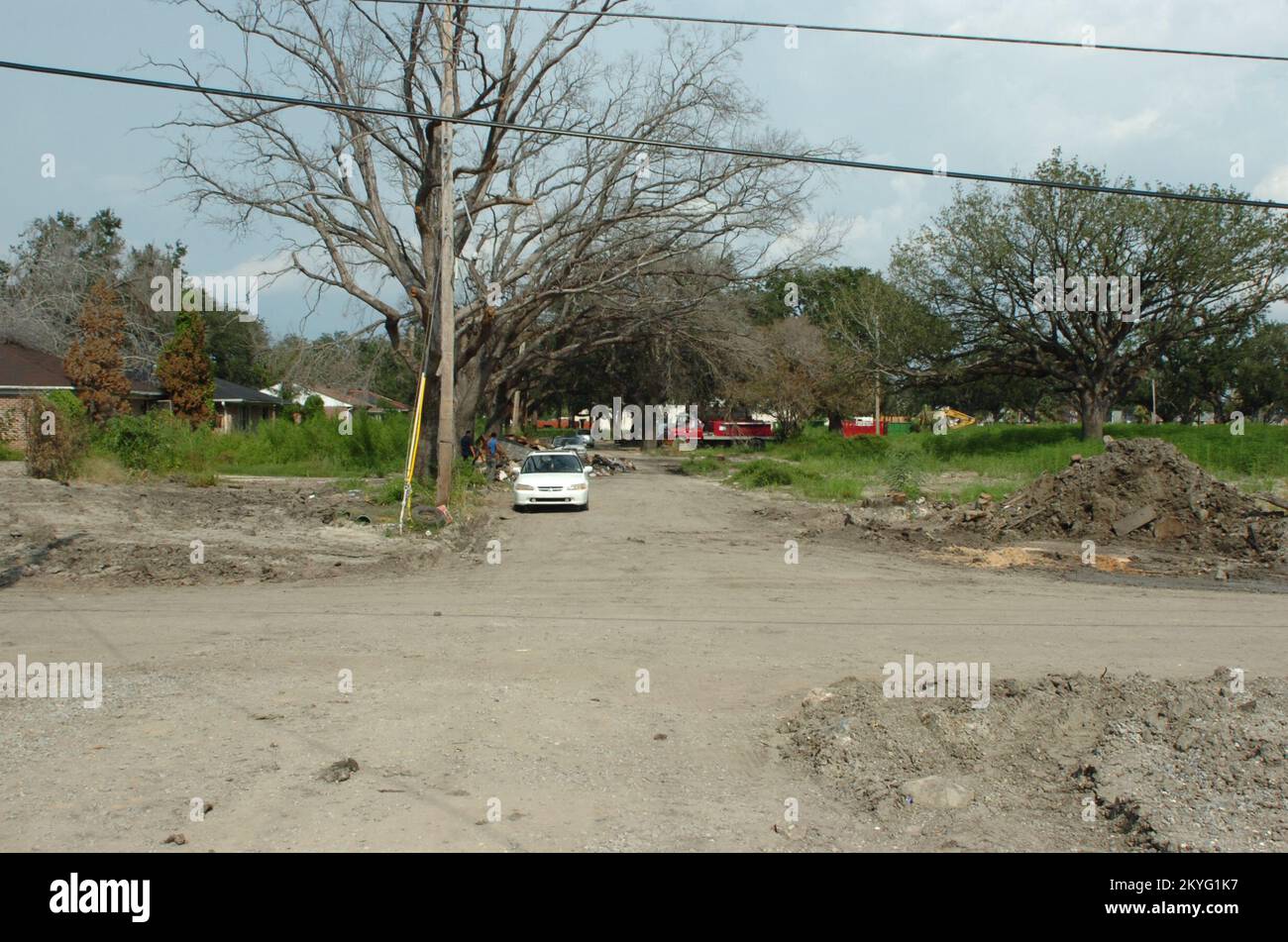 Ouragan Katrina, la Nouvelle-Orléans, LOUISIANE. 15 août 2006.--un an après la culasse du canal de Londres, cette communauté de Gentilly a été autorisée à entreprendre une nouvelle phase de construction. Alberto Pillot/FEMA Banque D'Images
