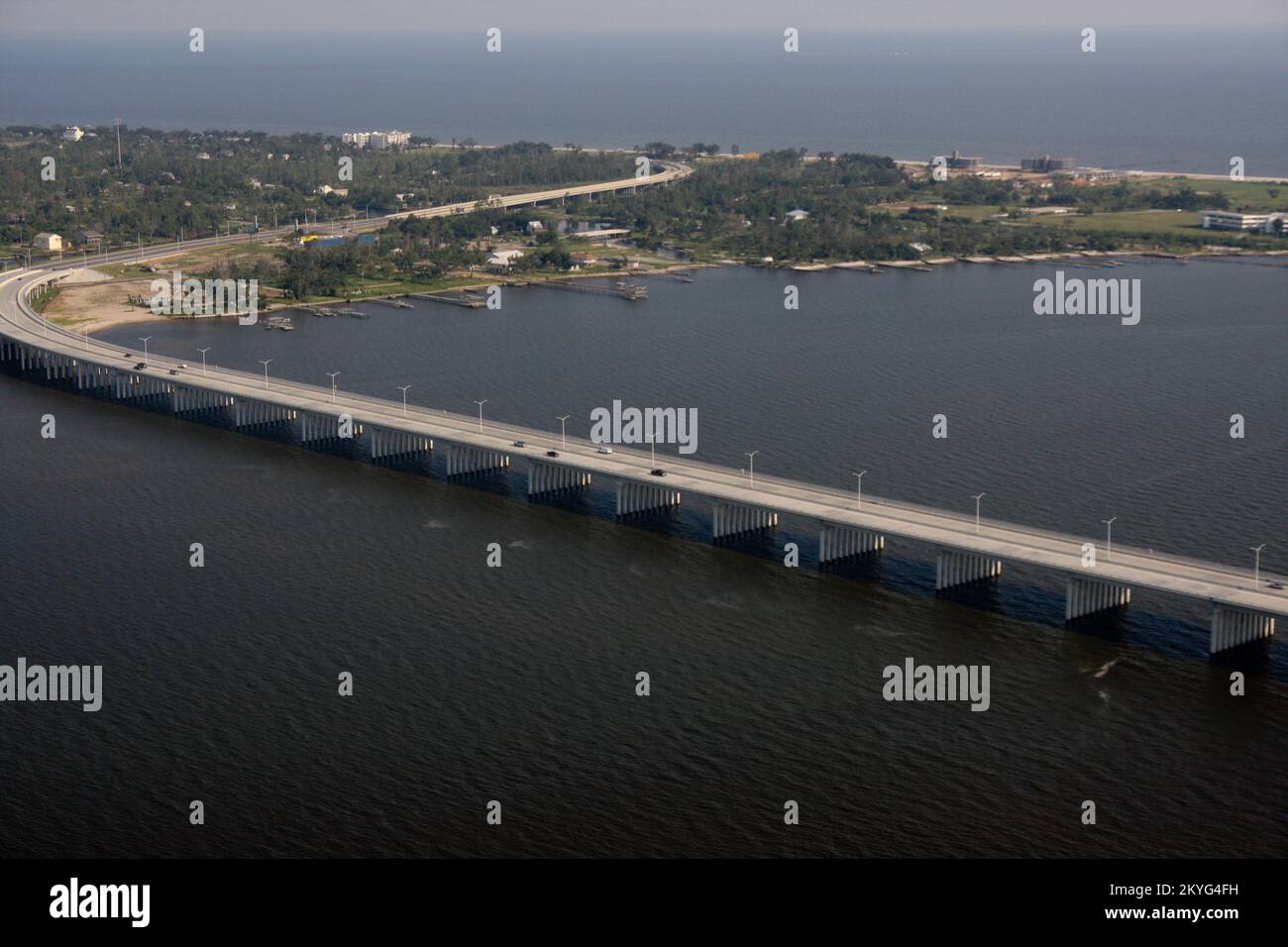 L'ouragan Gustav, la Nouvelle-Orléans, LA, 30 août 2008 -- le pont de la Nouvelle-Baie à St. Louis Mississippi, a été gravement endommagé pendant l'ouragan Katrina. Jacinta Quesada/FEMA Banque D'Images