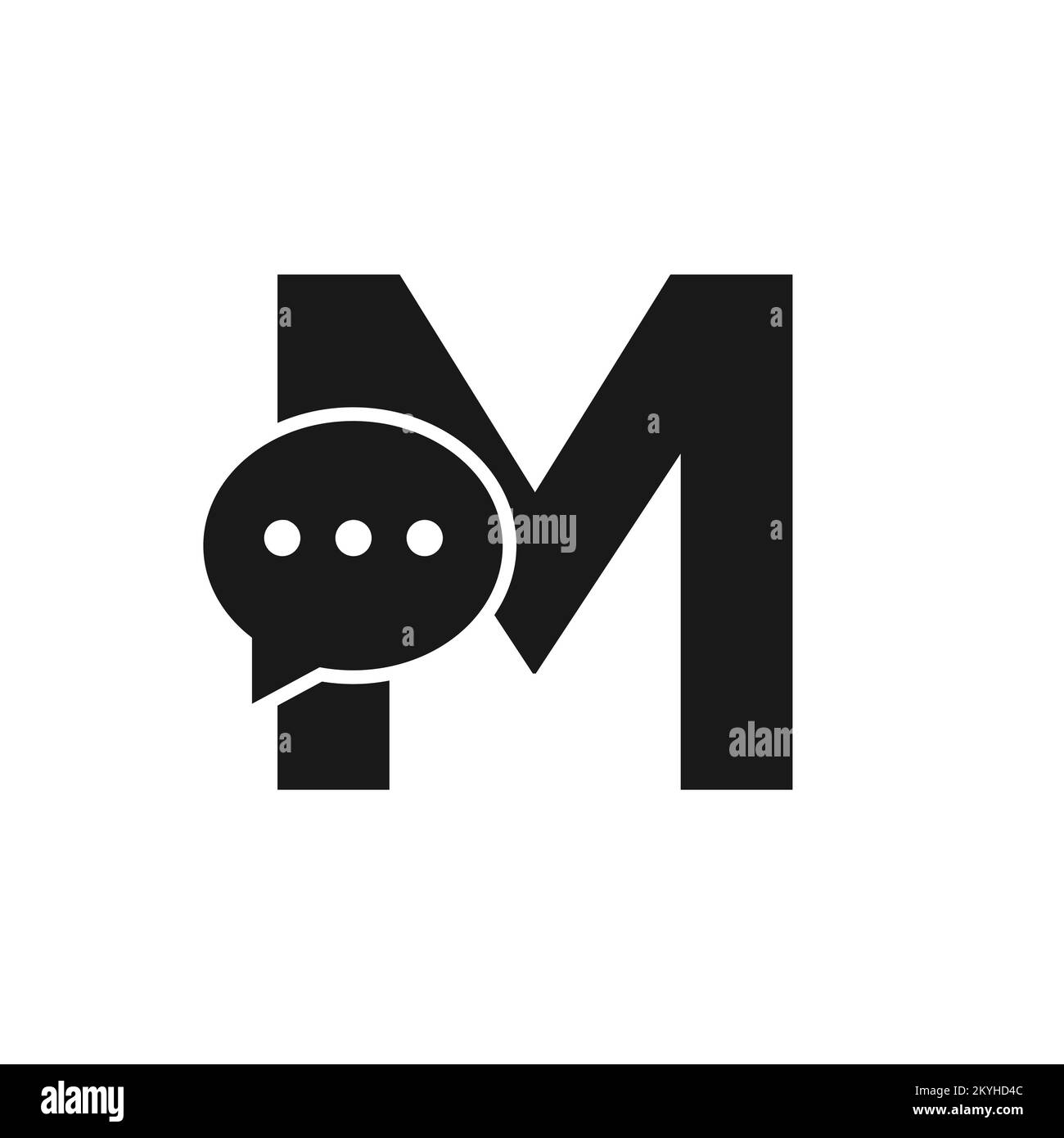 Concept de conception de logo avec Bubble Chat de communication de la lettre M. Illustration de Vecteur