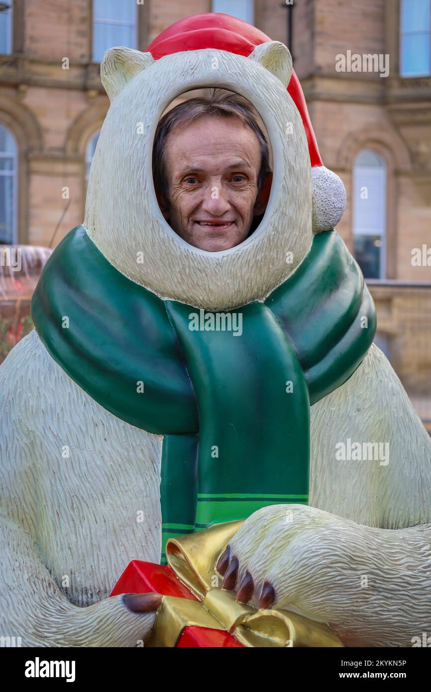 Homme ayant pris des photos dans un stand-in photo Banque D'Images