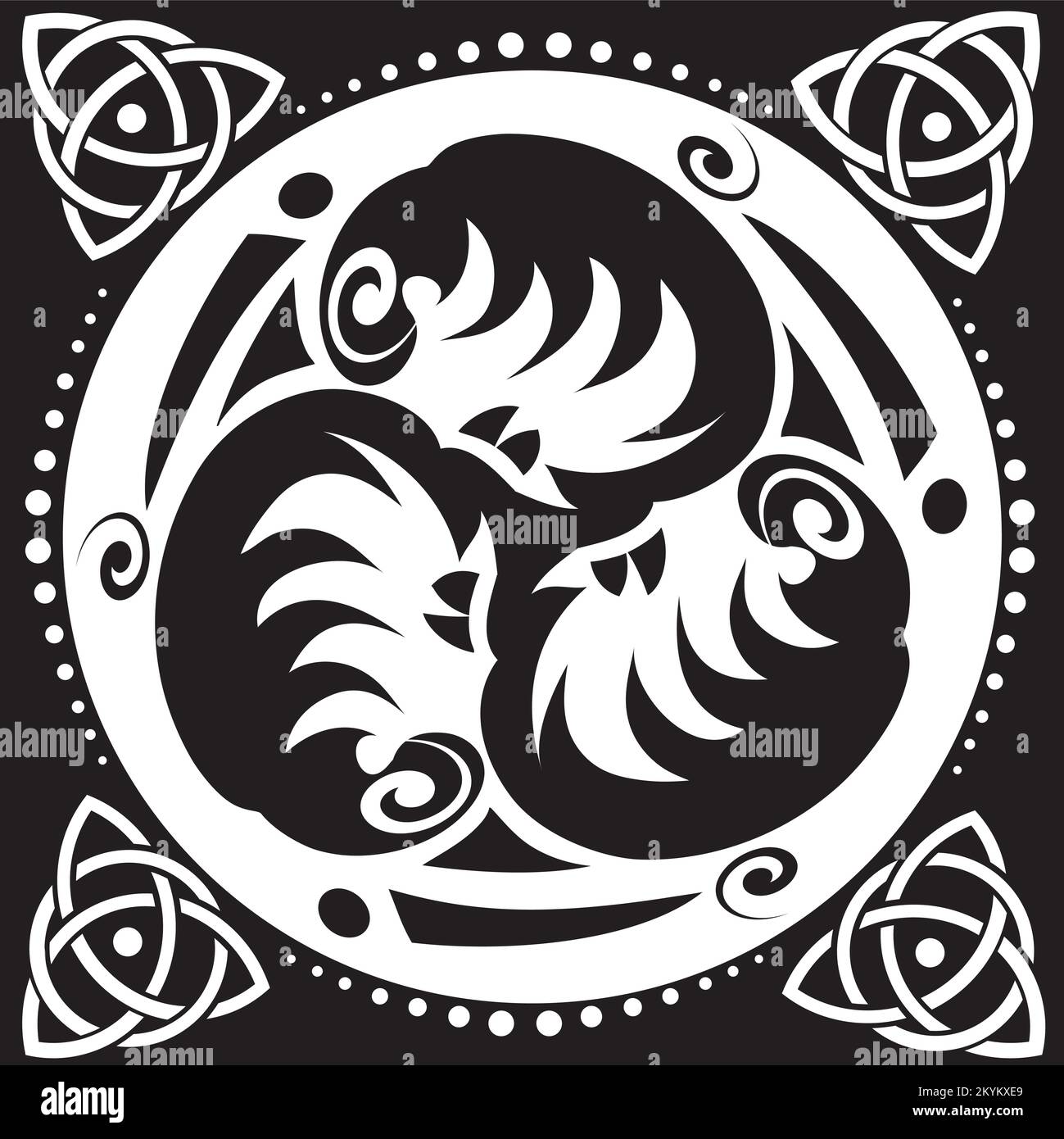 Symbole celtique - cercle de Knot et de Triskelion celtique - Trinité - géométrie sacrée - énergie Illustration de Vecteur