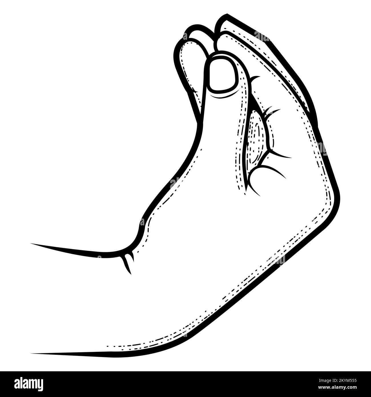 Doigts pincés, geste de main italien che vuoi ou bellissimo, nourriture savoureuse et signe de méfiance, porte-doigt, vecteur Illustration de Vecteur