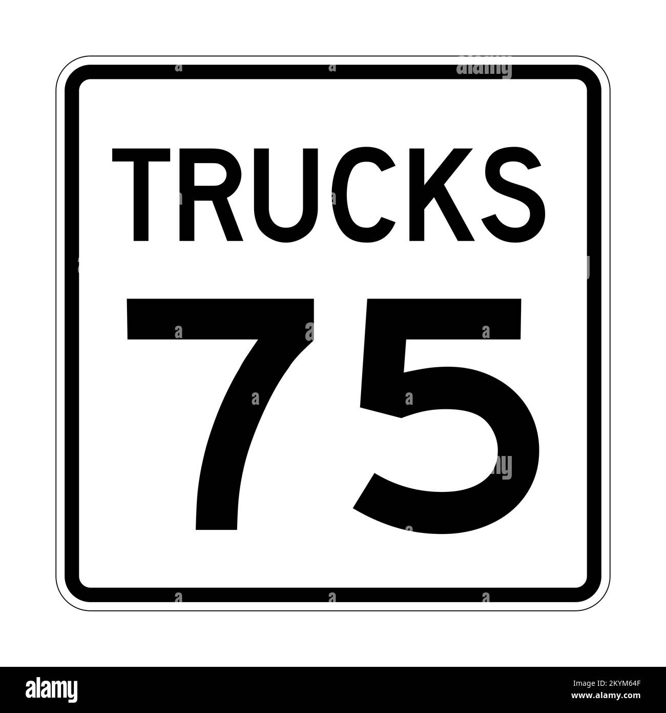 Panneau de signalisation routière de limite de vitesse des camions 75 aux États-Unis Banque D'Images