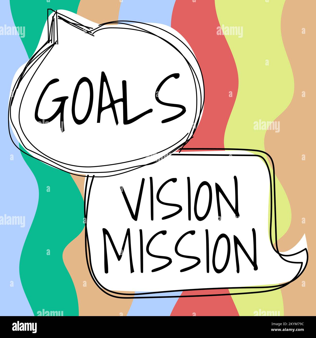 Texte d'écriture objectifs Vision Mission. Mot pour le processus de ...
