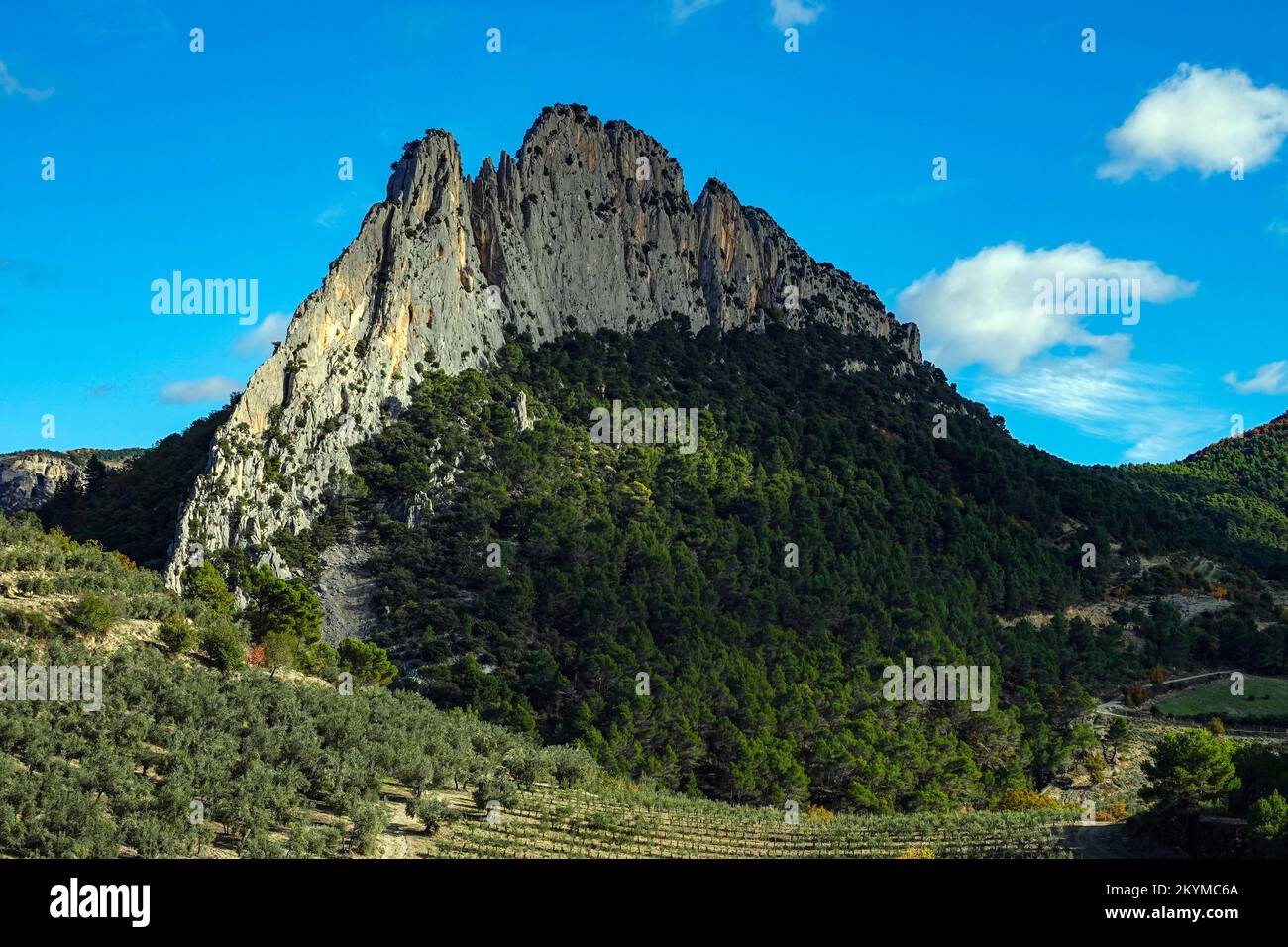 Automne au Rocher St Julien à Buis les Baronnies, Provence, France Banque D'Images