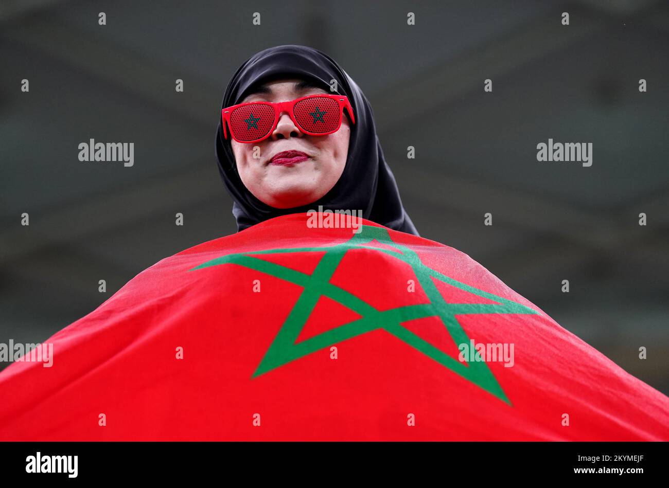 Les fans marocains avant le match F de la coupe du monde de la FIFA au stade Al Thumama, Doha, Qatar. Date de la photo: Jeudi 1 décembre 2022. Banque D'Images