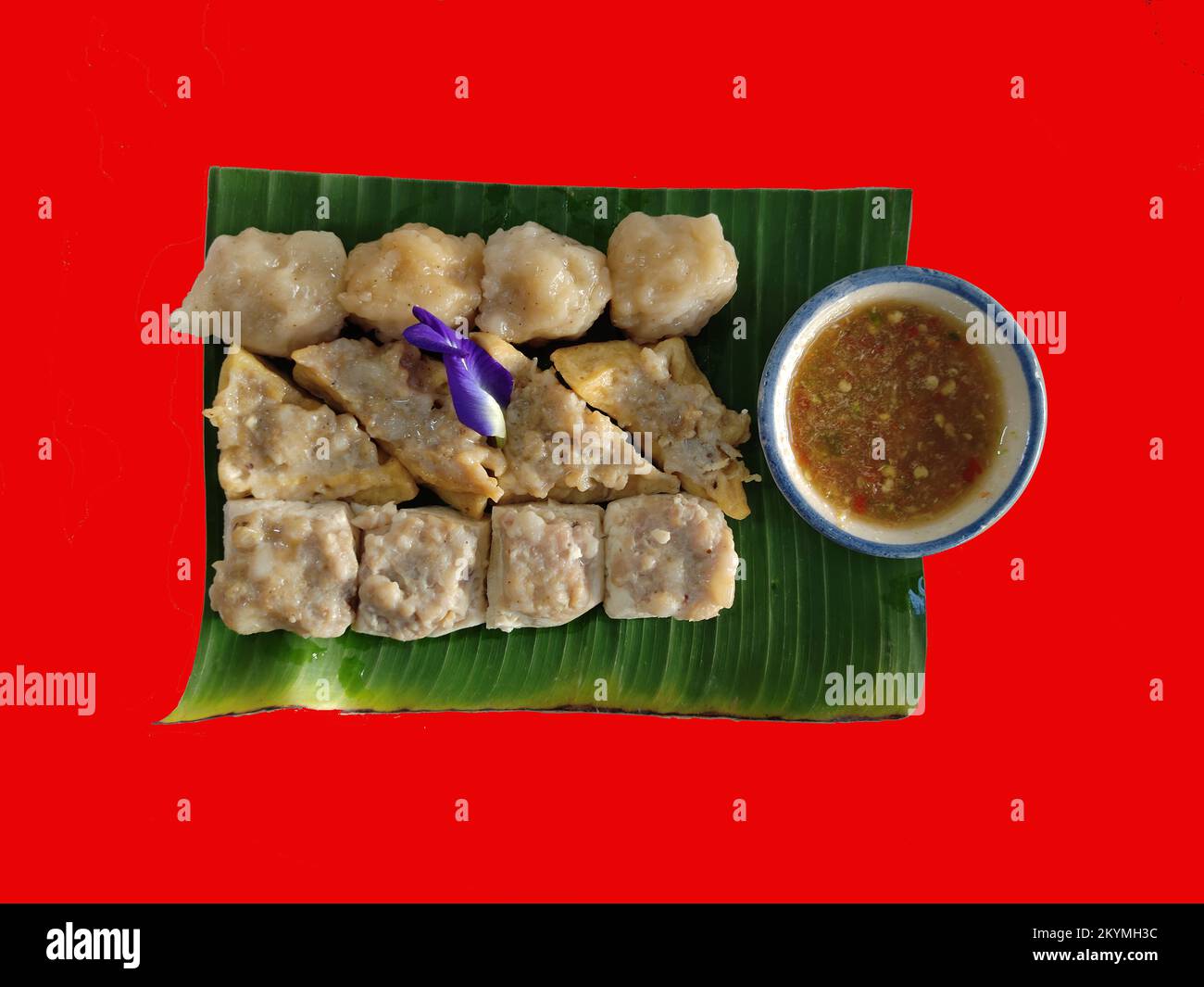 Ensemble de meatball Hakka chinois de style thaïlandais isolé, cuisine de style chinois Oversea Banque D'Images