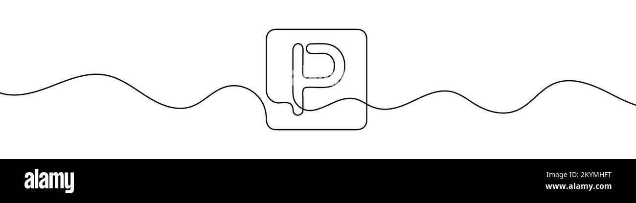 Panneau de stationnement en ligne continue. Symbole art de la ligne de stationnement. Illustration vectorielle. Arrière-plan abstrait Illustration de Vecteur