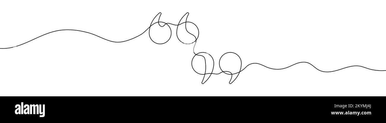Guillemet en style de mise en plan de ligne continue. Dessin au trait d'un guillemet. Illustration vectorielle. Arrière-plan abstrait Illustration de Vecteur