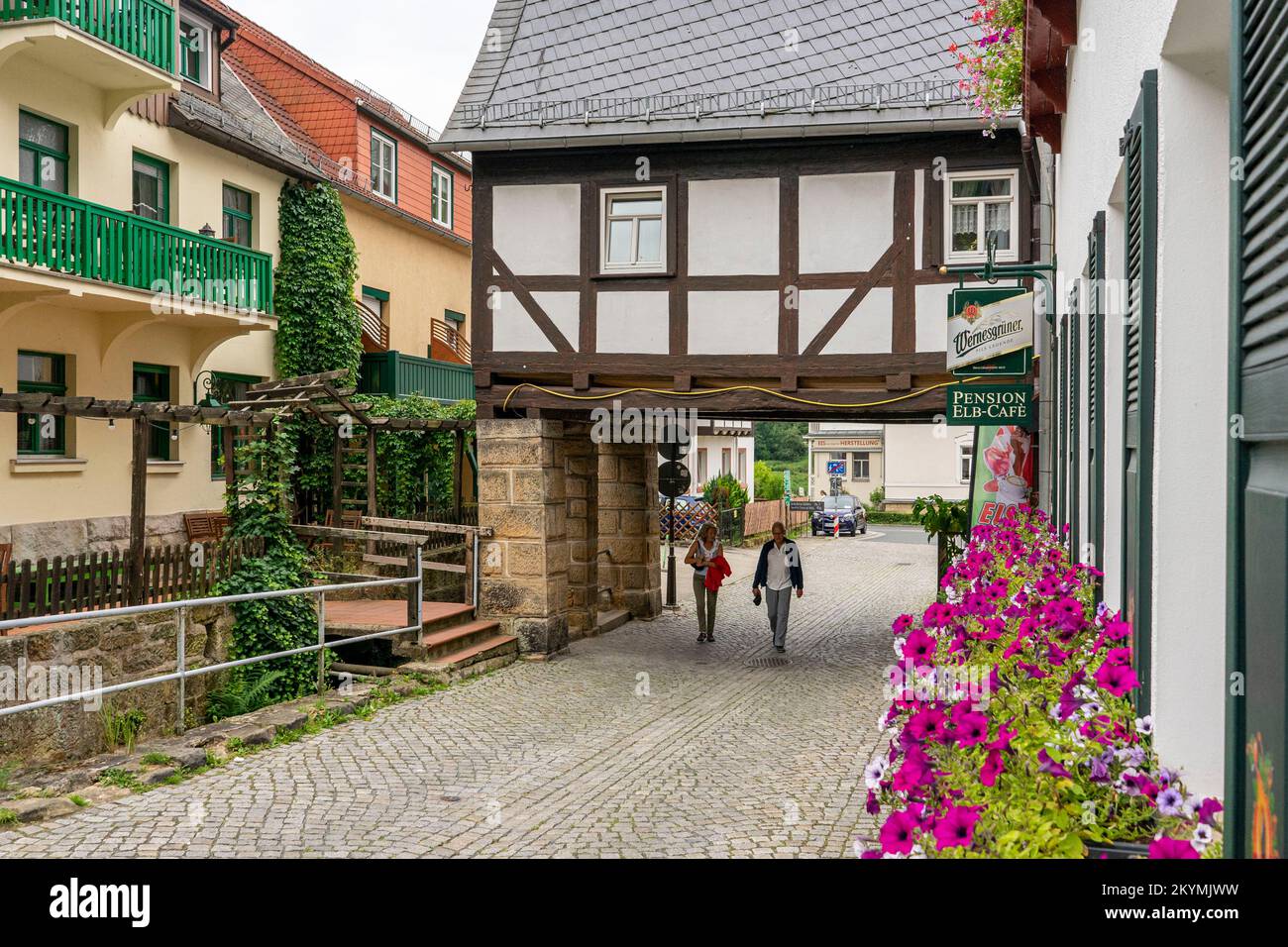 Petit village Schmilka dans l'angle sud-est de l'Allemagne Banque D'Images