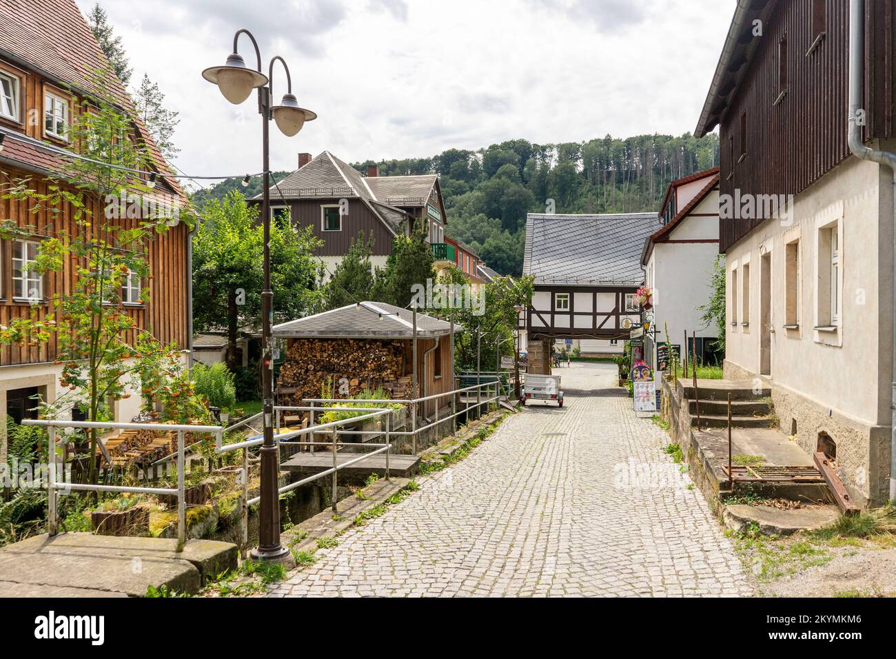 Petit village Schmilka dans l'angle sud-est de l'Allemagne Banque D'Images