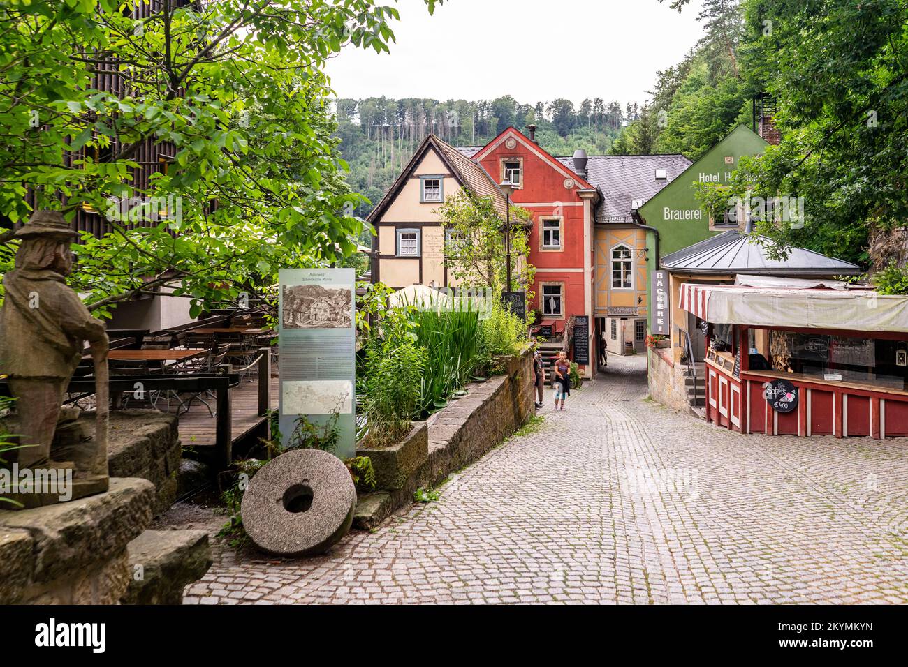 Petit village Schmilka dans l'angle sud-est de l'Allemagne Banque D'Images