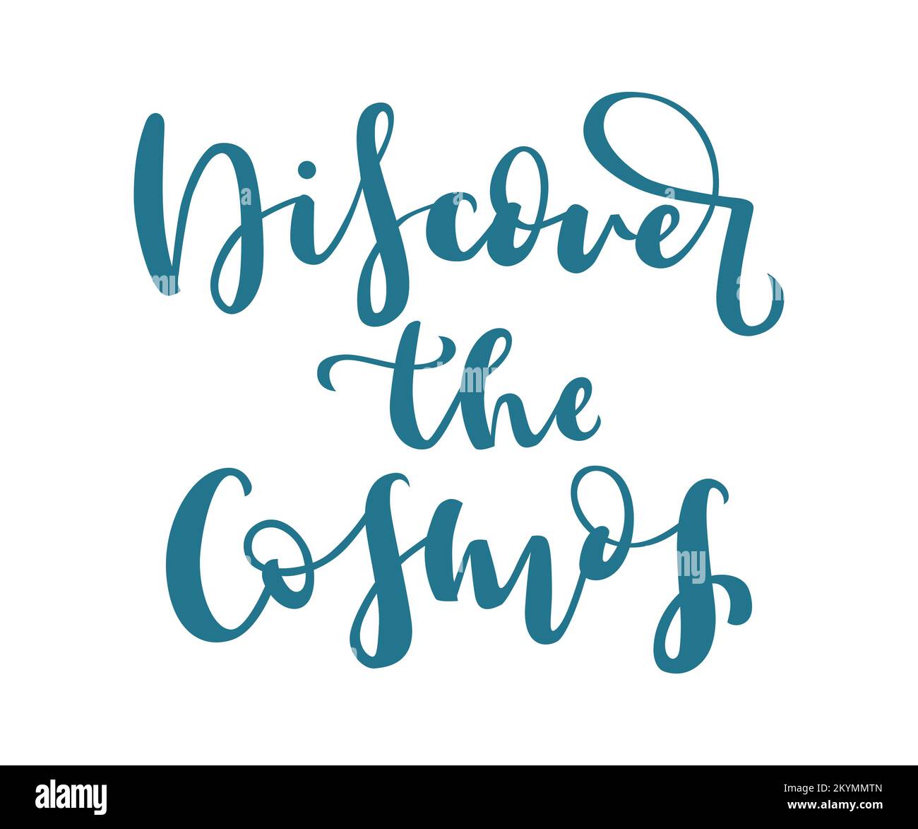 Découvrez le lettrage cosmos dessiné à la main. Vecteur Cosmic motivational citation pour les affiches, t-shirt, cartes Illustration de Vecteur